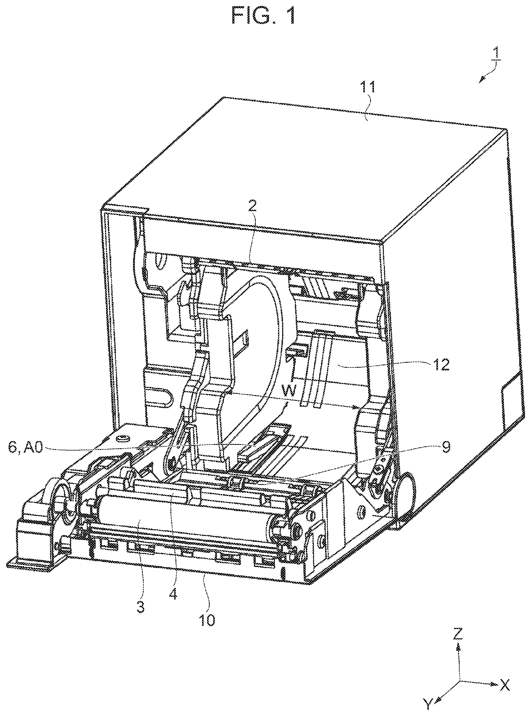 Patent US12617221 Figure 1 – Roll paper printer