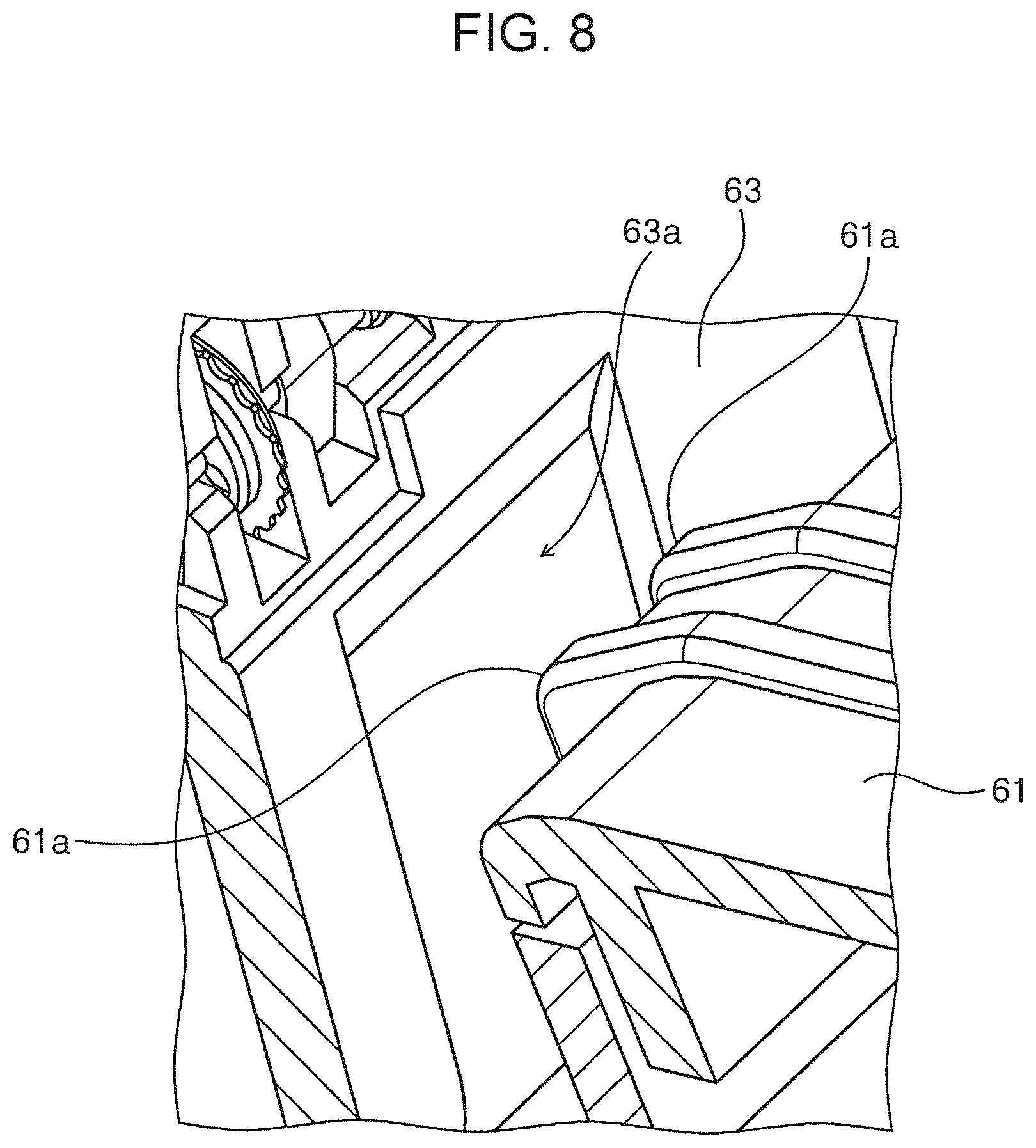 Patent US12617222 Figure 8 – Medium transport device and recording apparatus