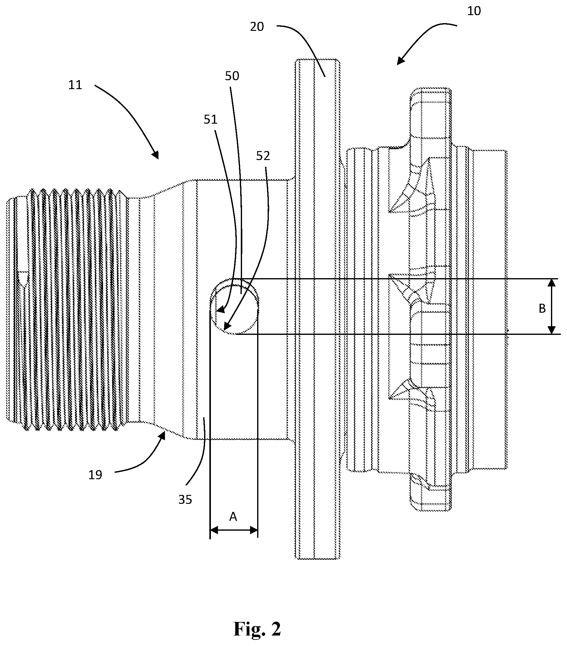 Patent US12617230 Figure 2 – Integrated hub bearing unit