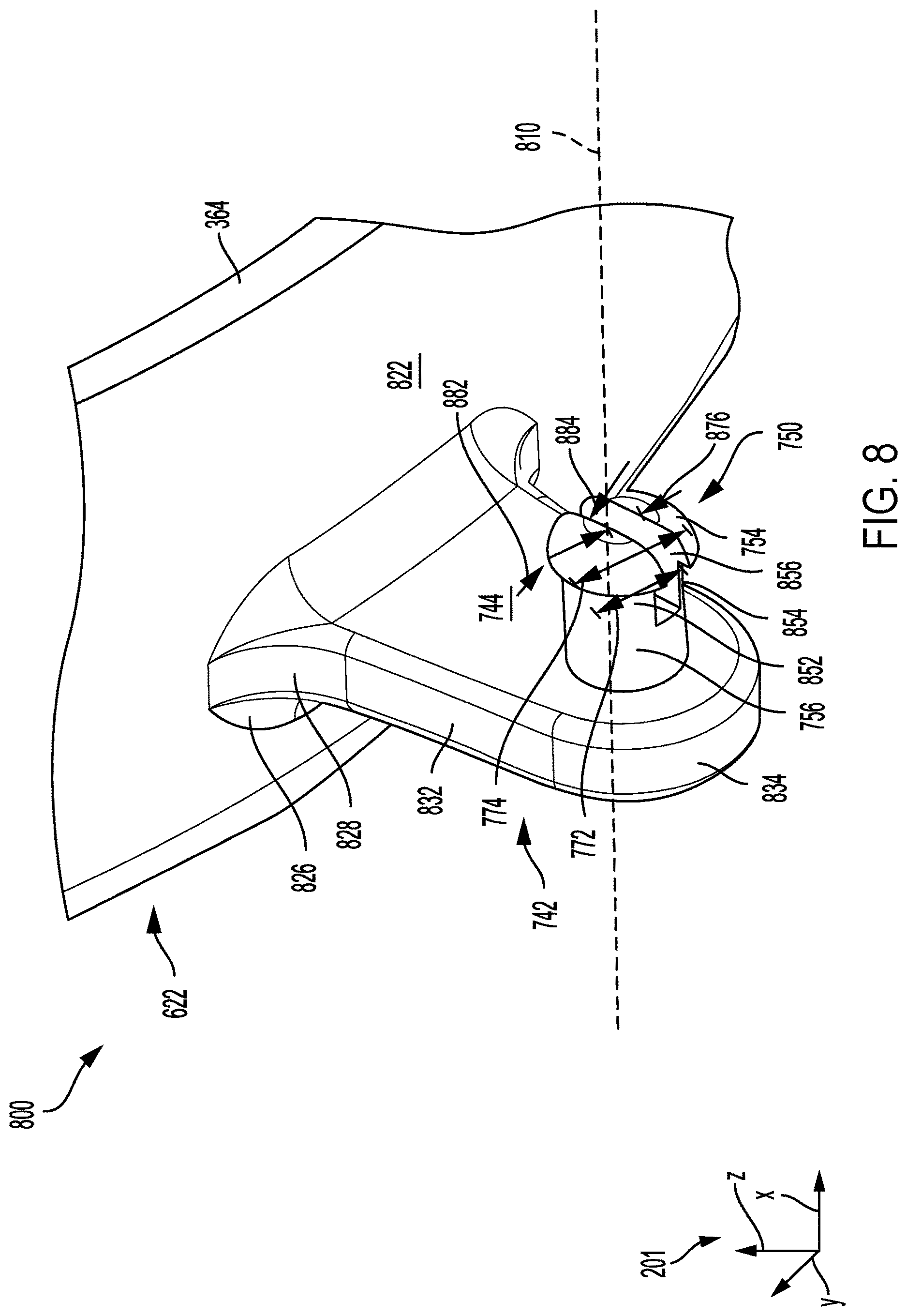Patent US12617235 Figure 8 – High efficiency modular carter assembled coaxially to existing holes