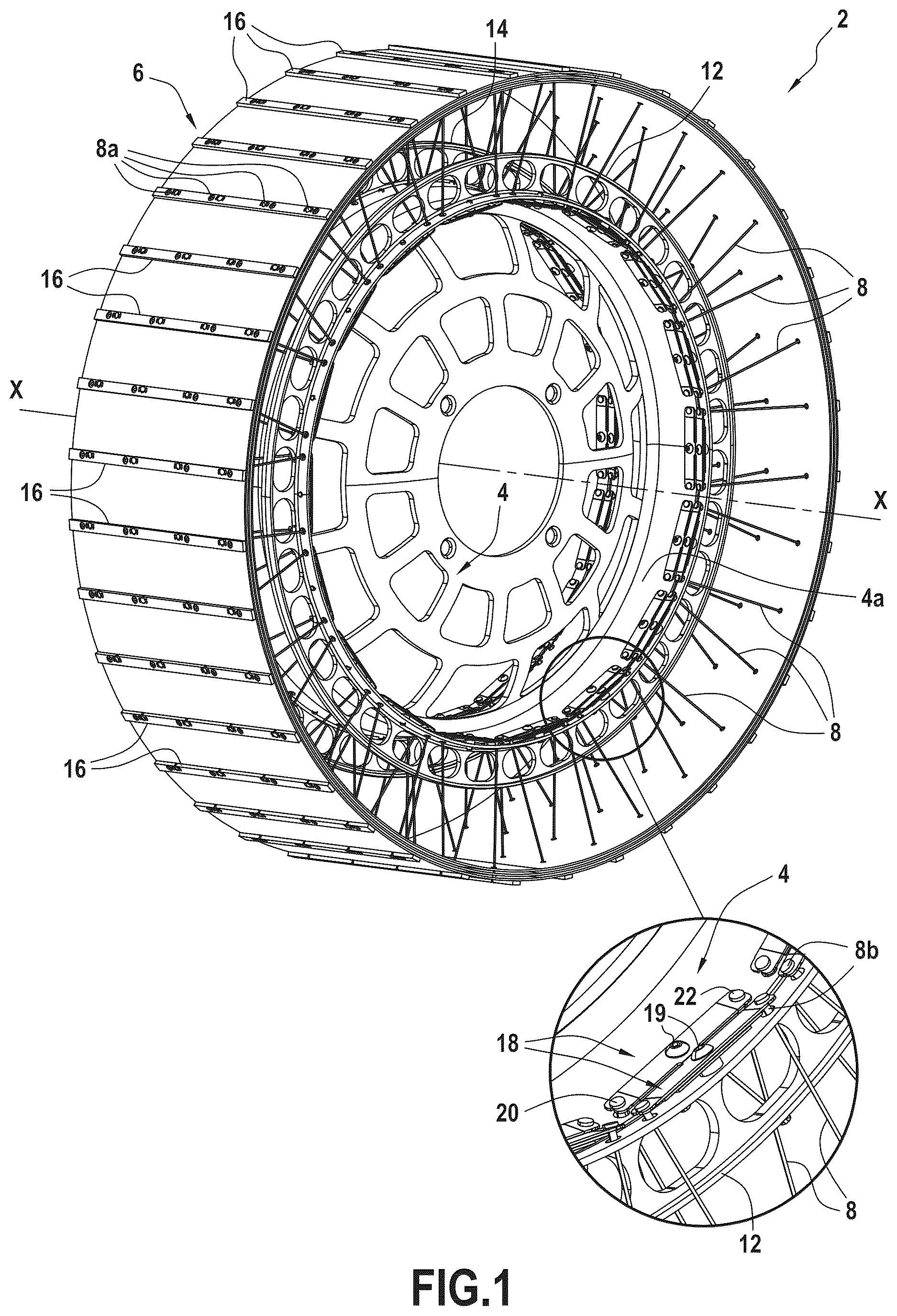 Patent US12617236 Figure 1 – Deformable wheel with non-pneumatic load bearing for lunar and martian conditions