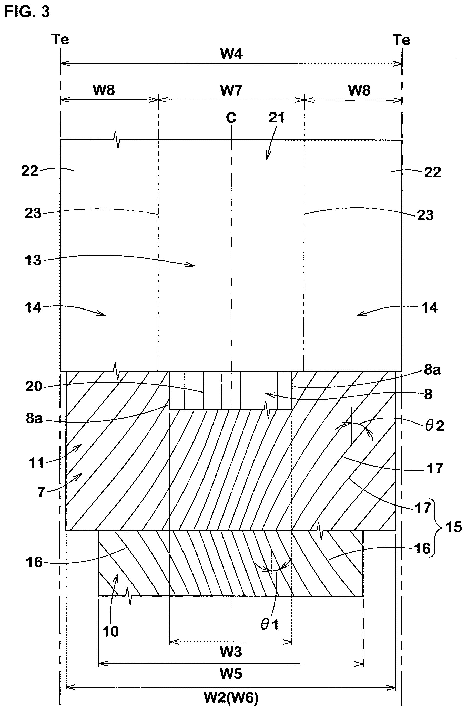 Patent US12617237 Figure 3 – Motorcycle tire