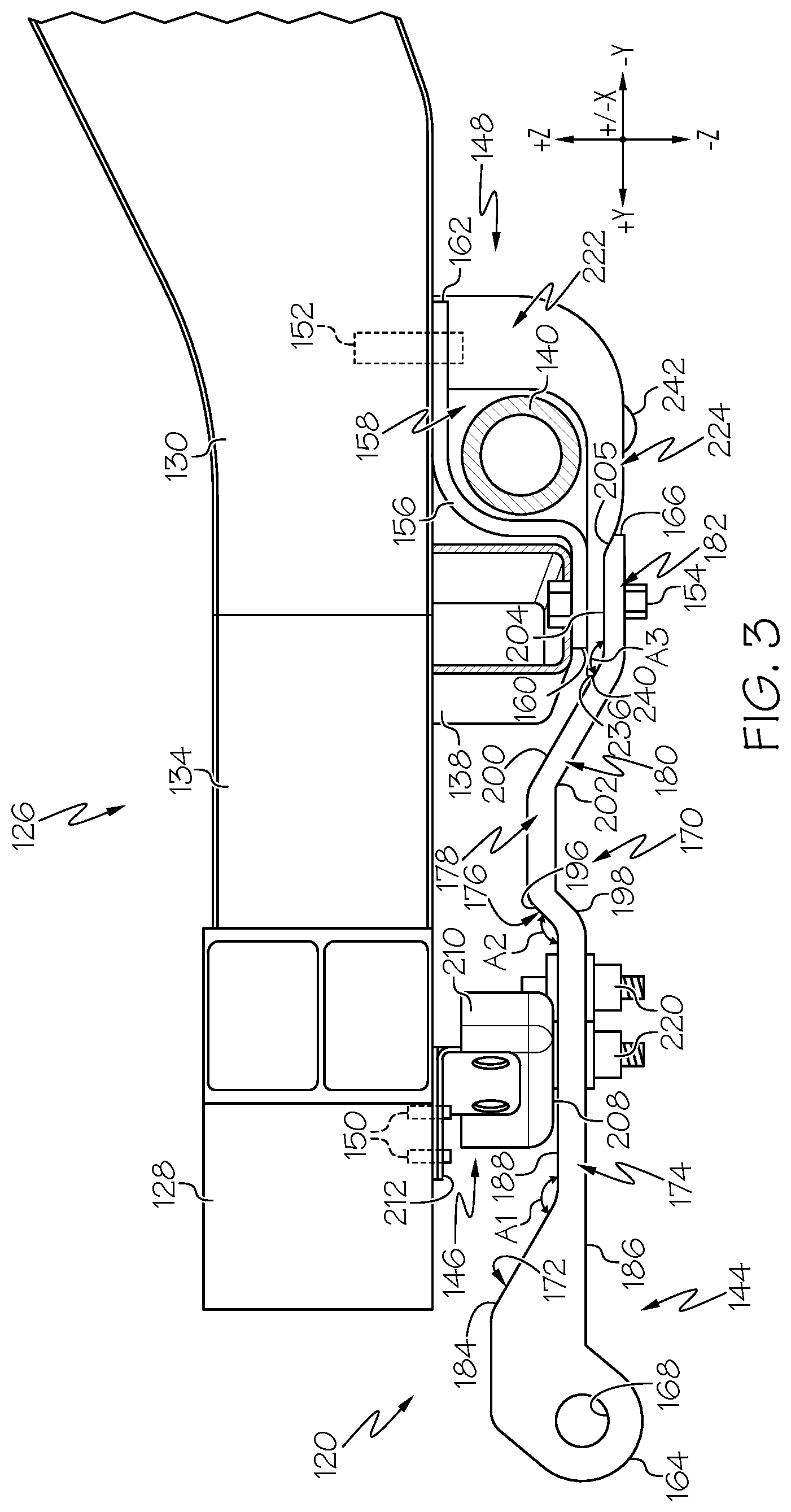 Patent US12617247 Figure 3 – Tow hook assemblies and vehicles including same