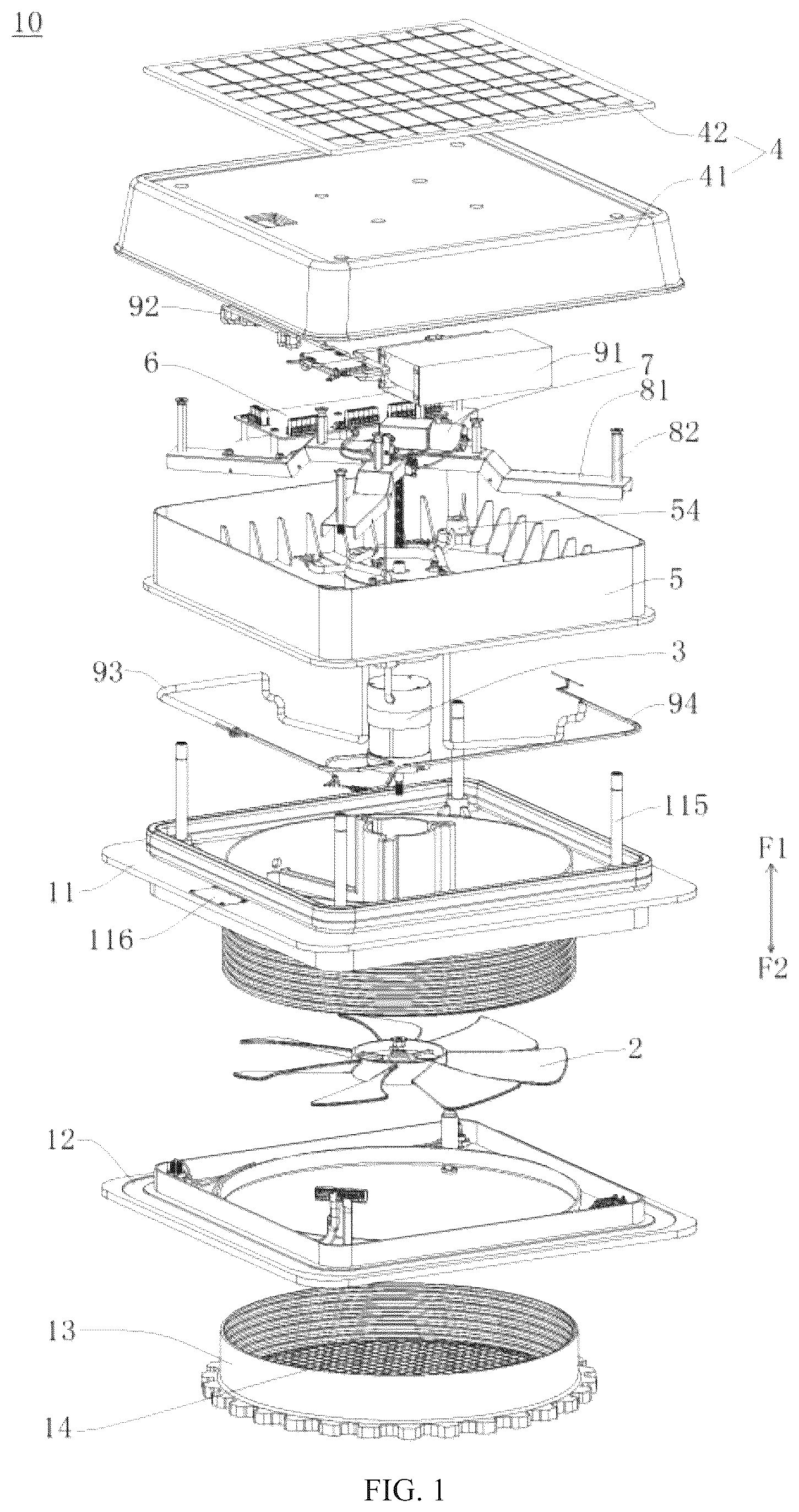 Patent US12617255 Figure 1 – Ventilator and vehicle having the same