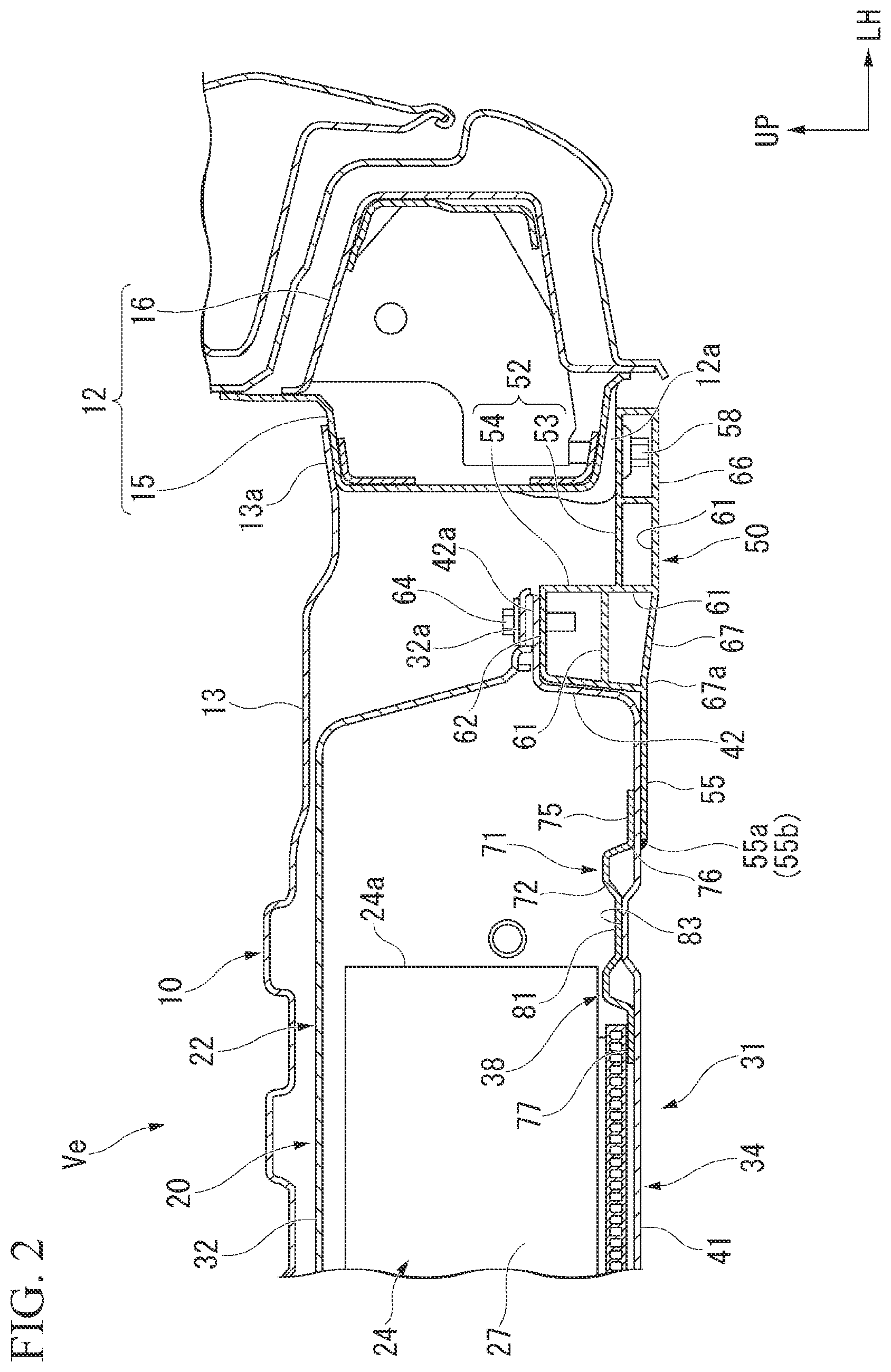 Patent US12617260 Figure 2 – Vehicle body lower part structure