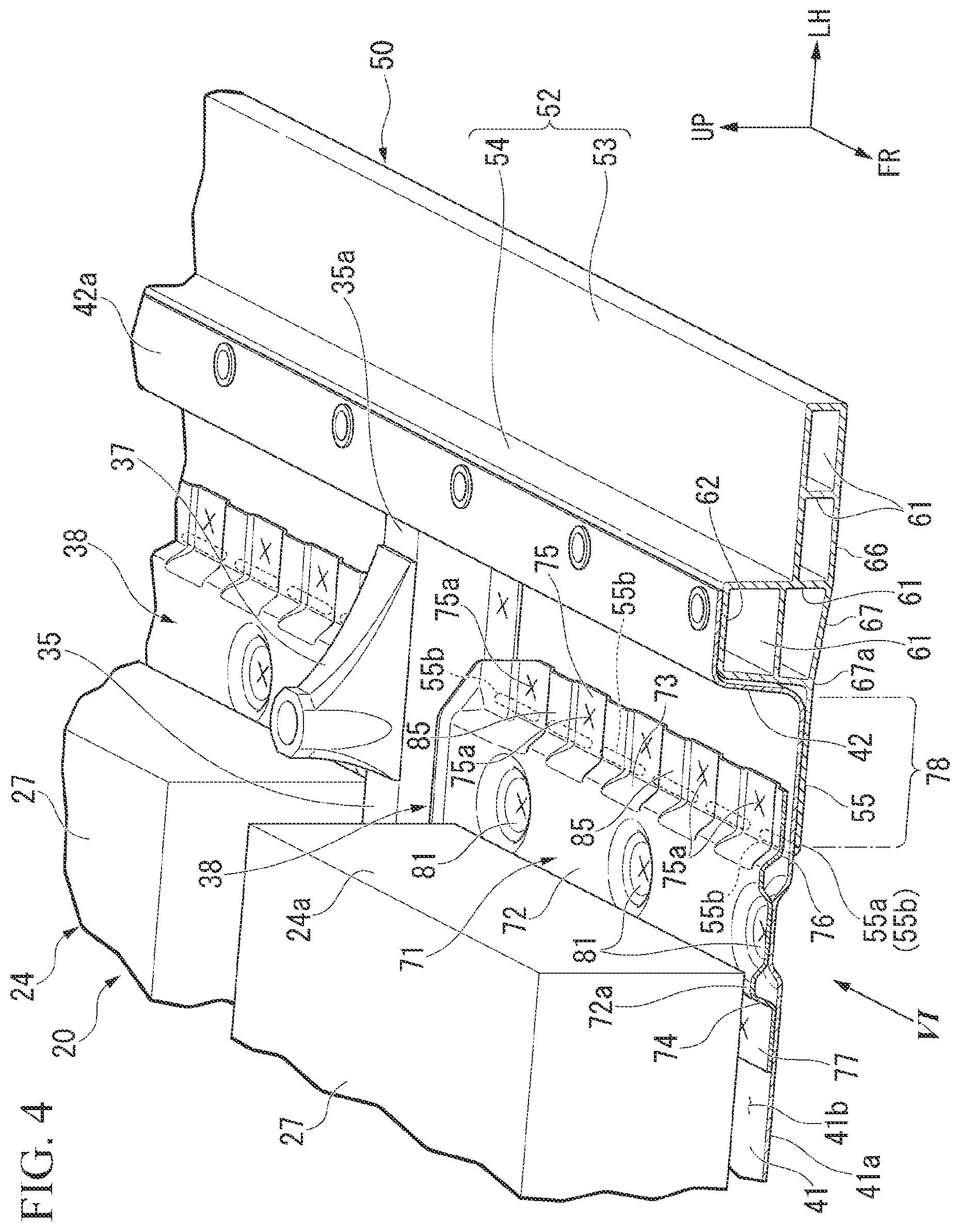 Patent US12617260 Figure 4 – Vehicle body lower part structure