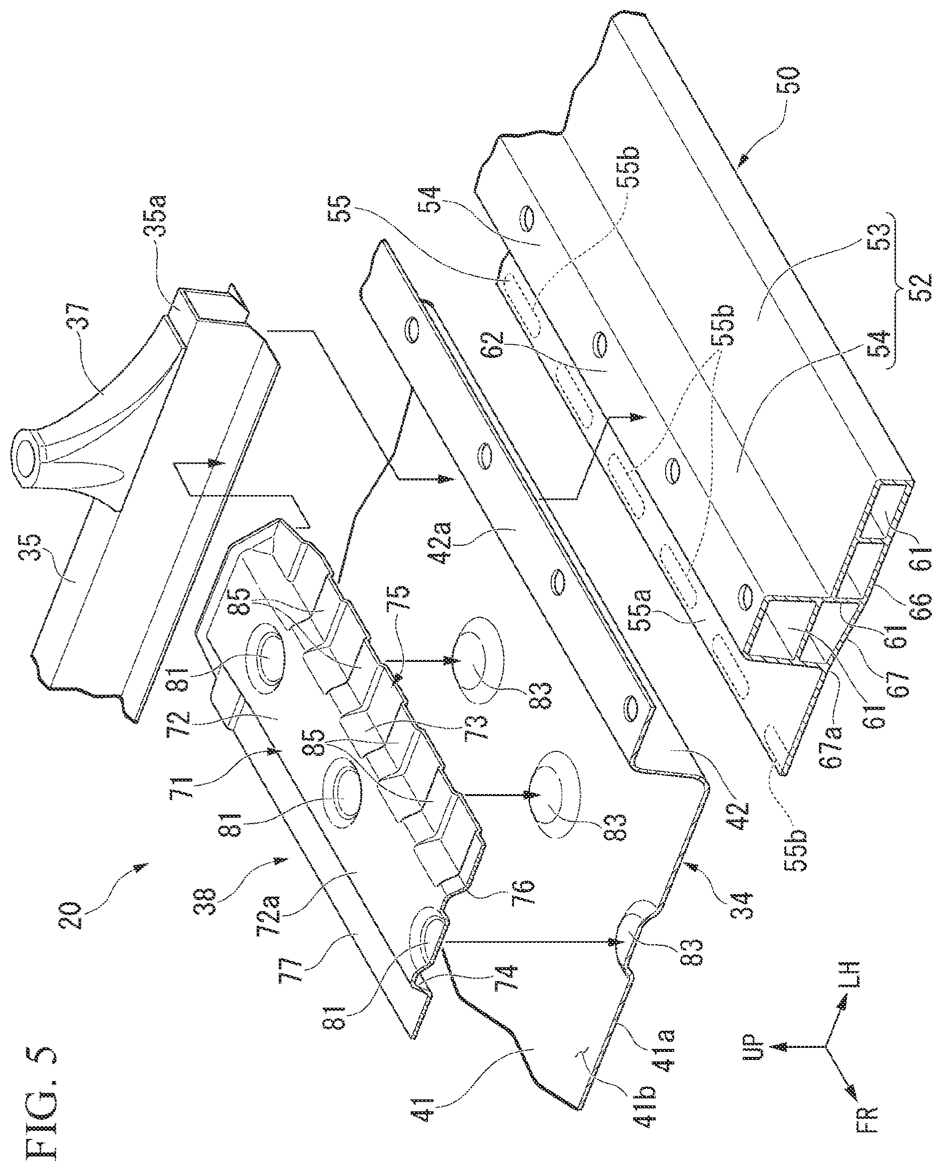 Patent US12617260 Figure 5 – Vehicle body lower part structure