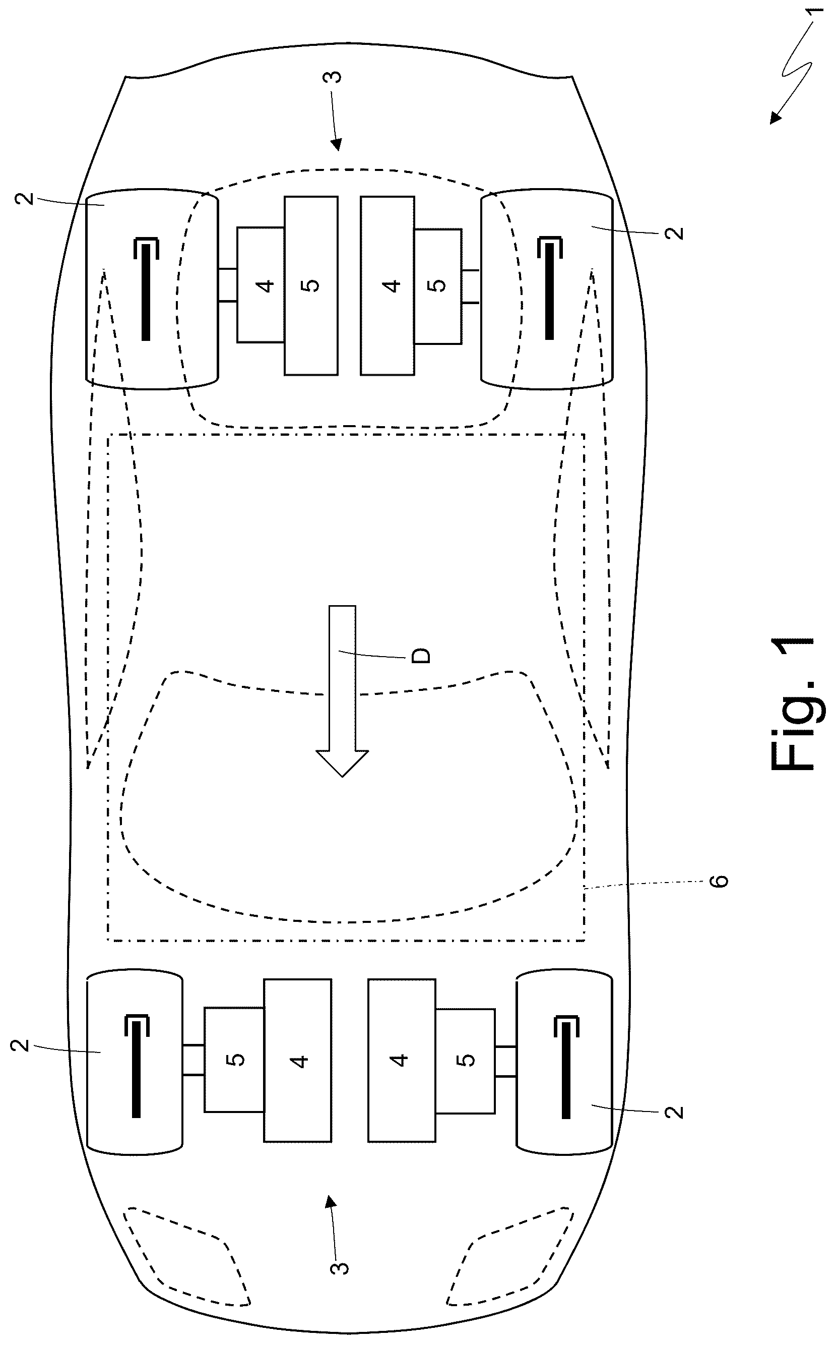 Patent US12617262 Figure 1 – Vehicle provided with a power storage system