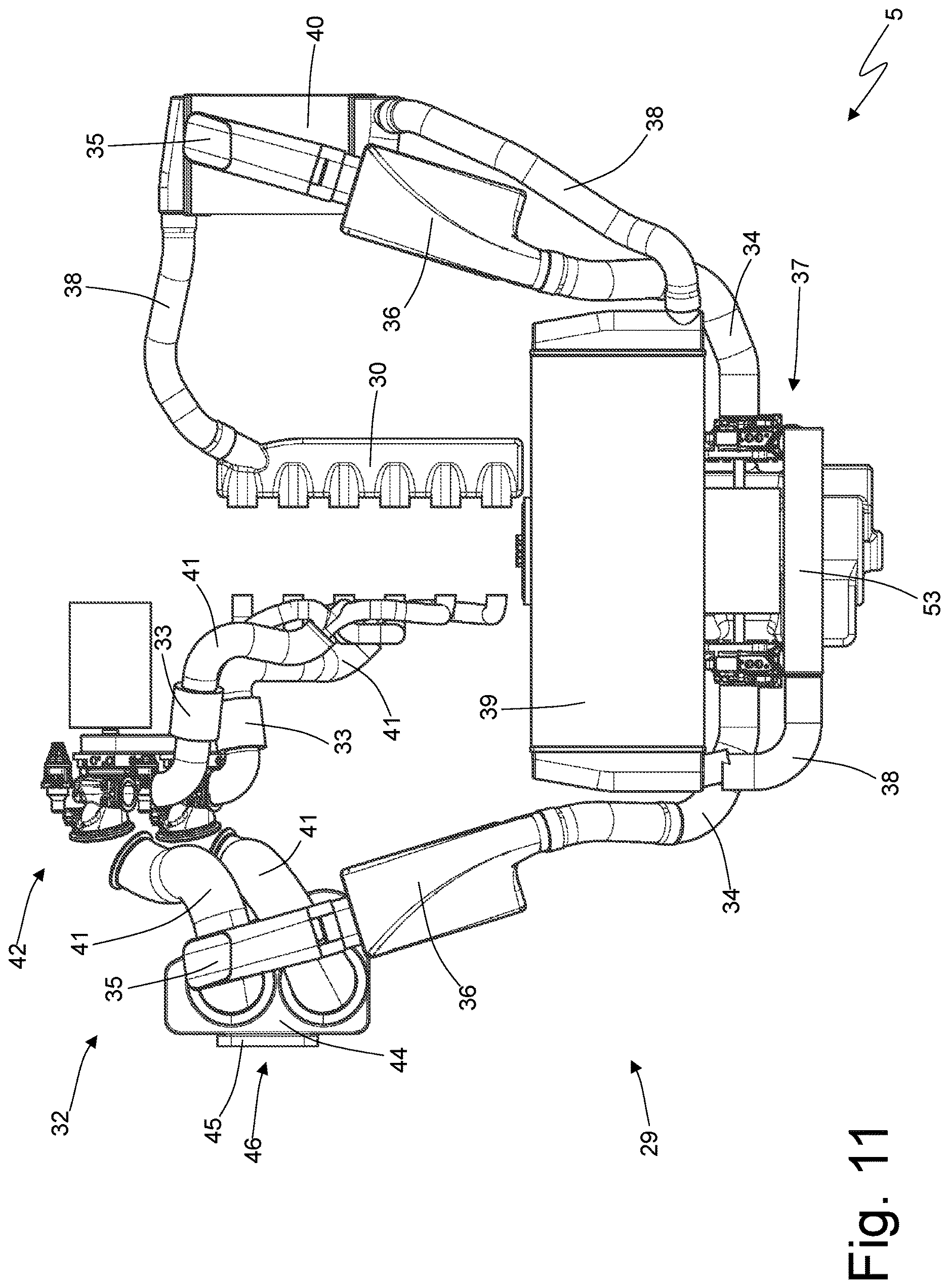 Patent US12617264 Figure 11 – Car provided with an internal combustion engine arranged with the drive shaft up