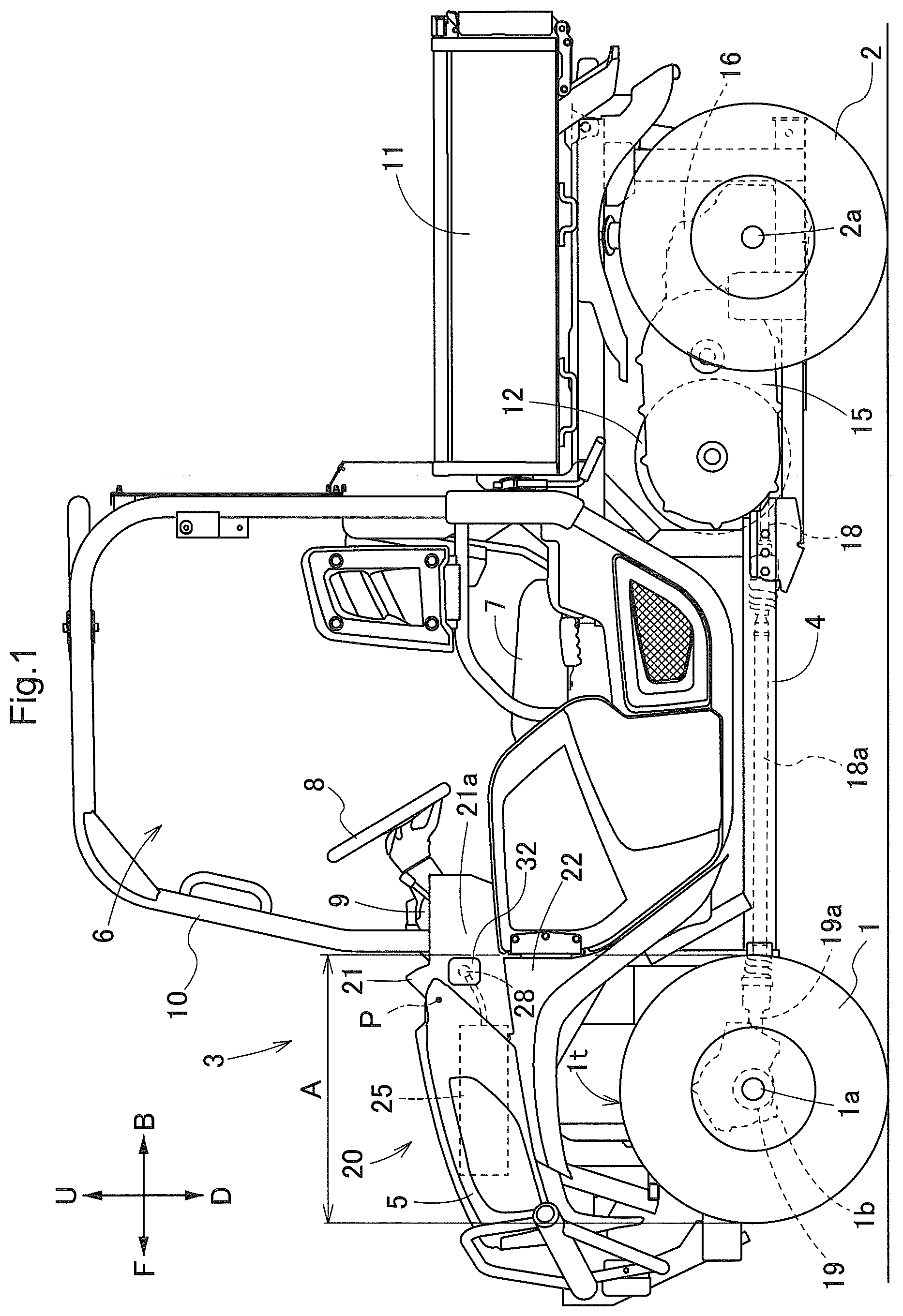 Patent US12617268 Figure 1 – Work vehicle