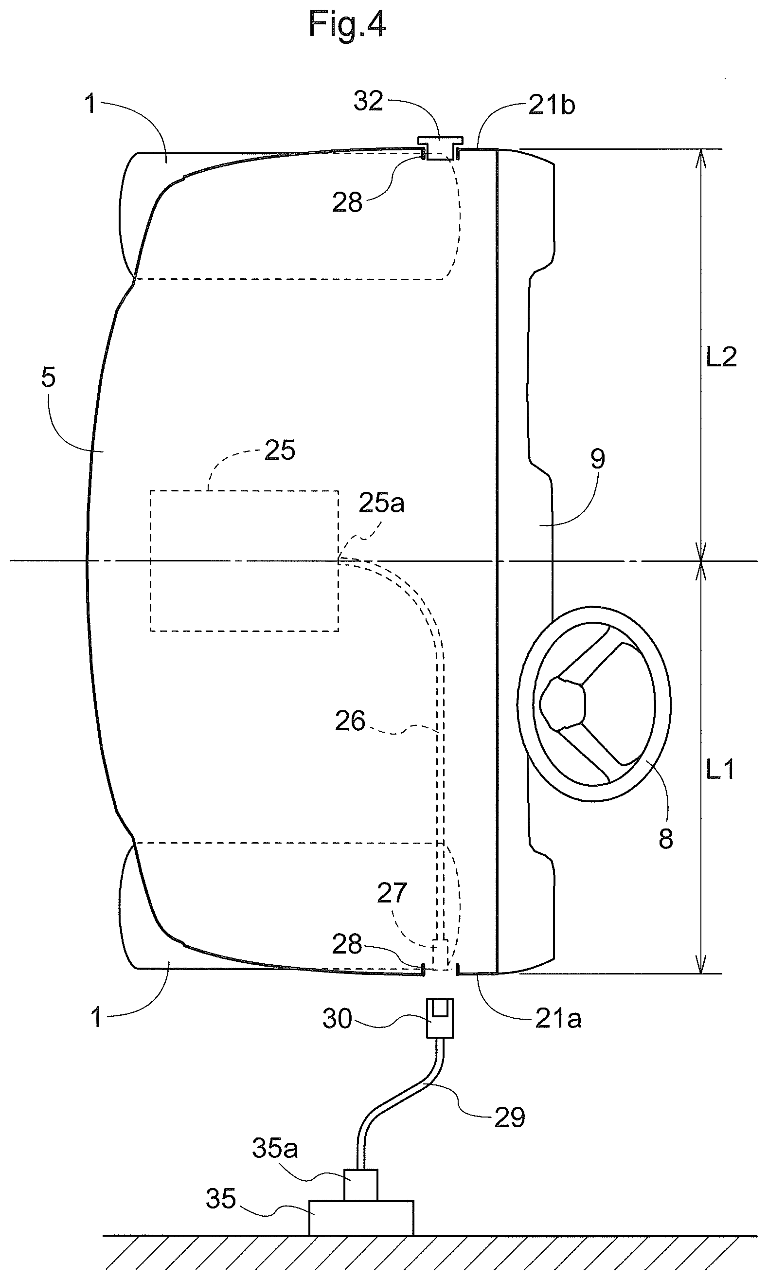 Patent US12617268 Figure 4 – Work vehicle