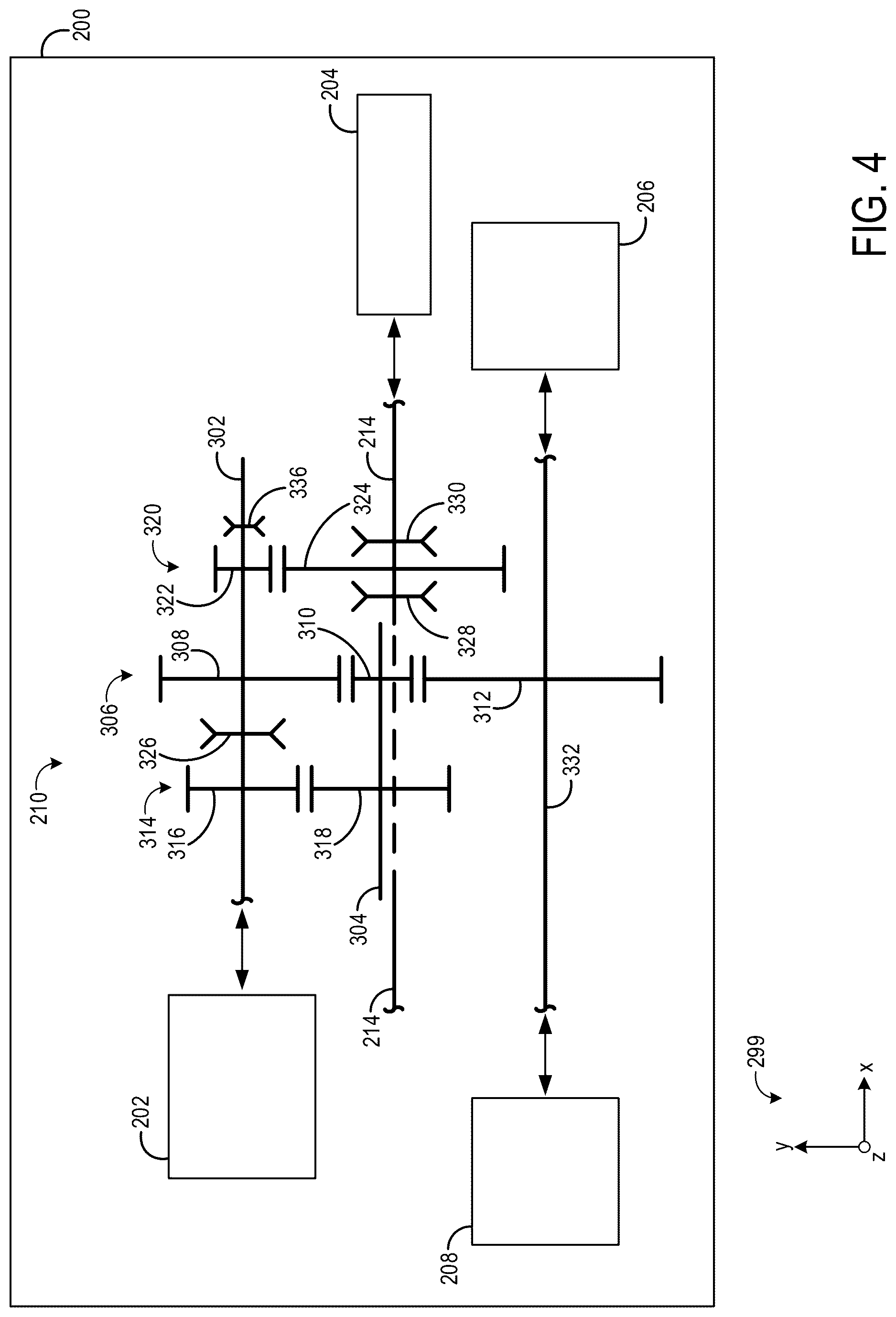 Patent US12617270 Figure 4 – Gearbox for a front axle of an electric tractor