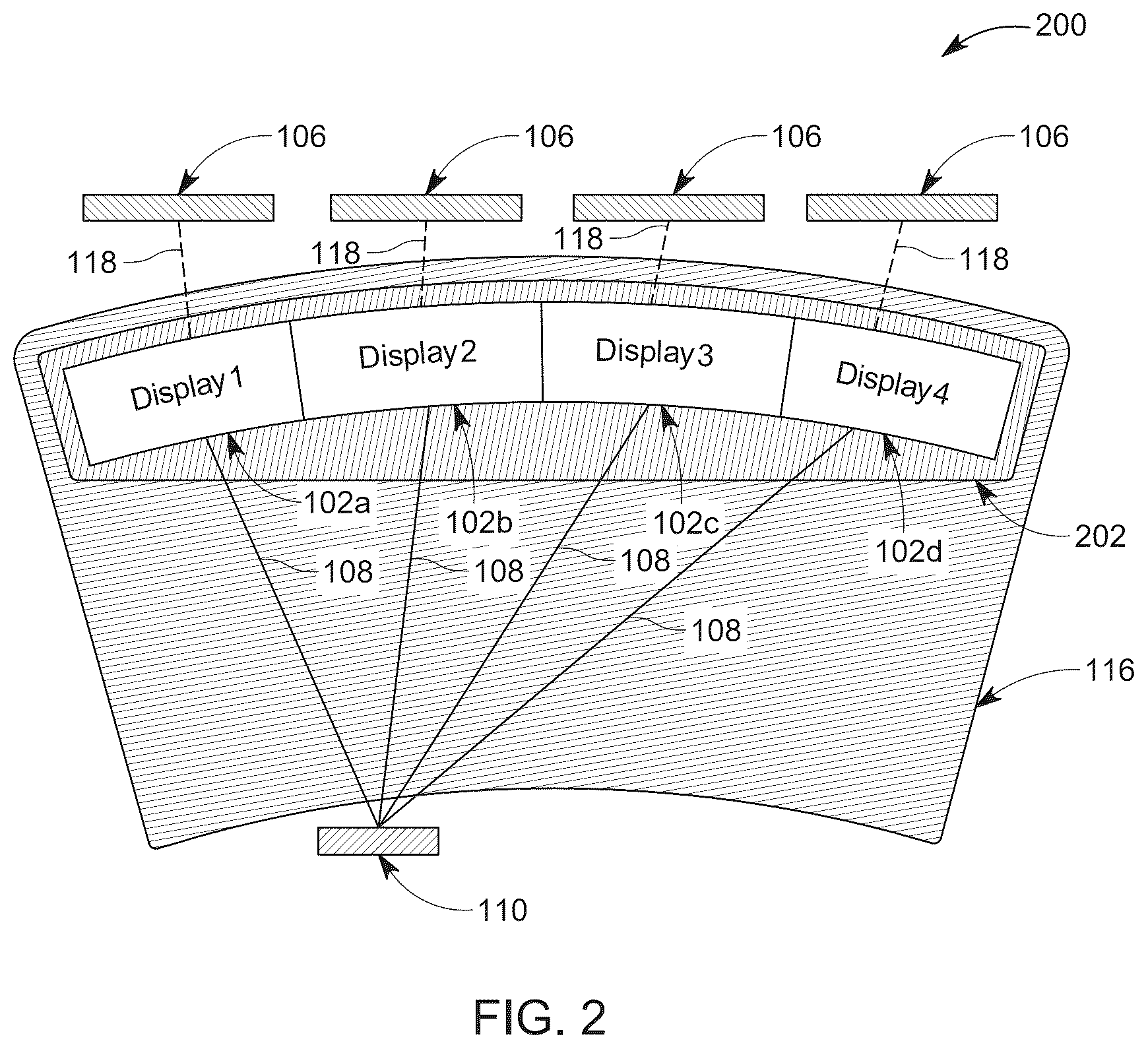 Patent US12617281 Figure 2 – Systems and methods for displaying content on a surface