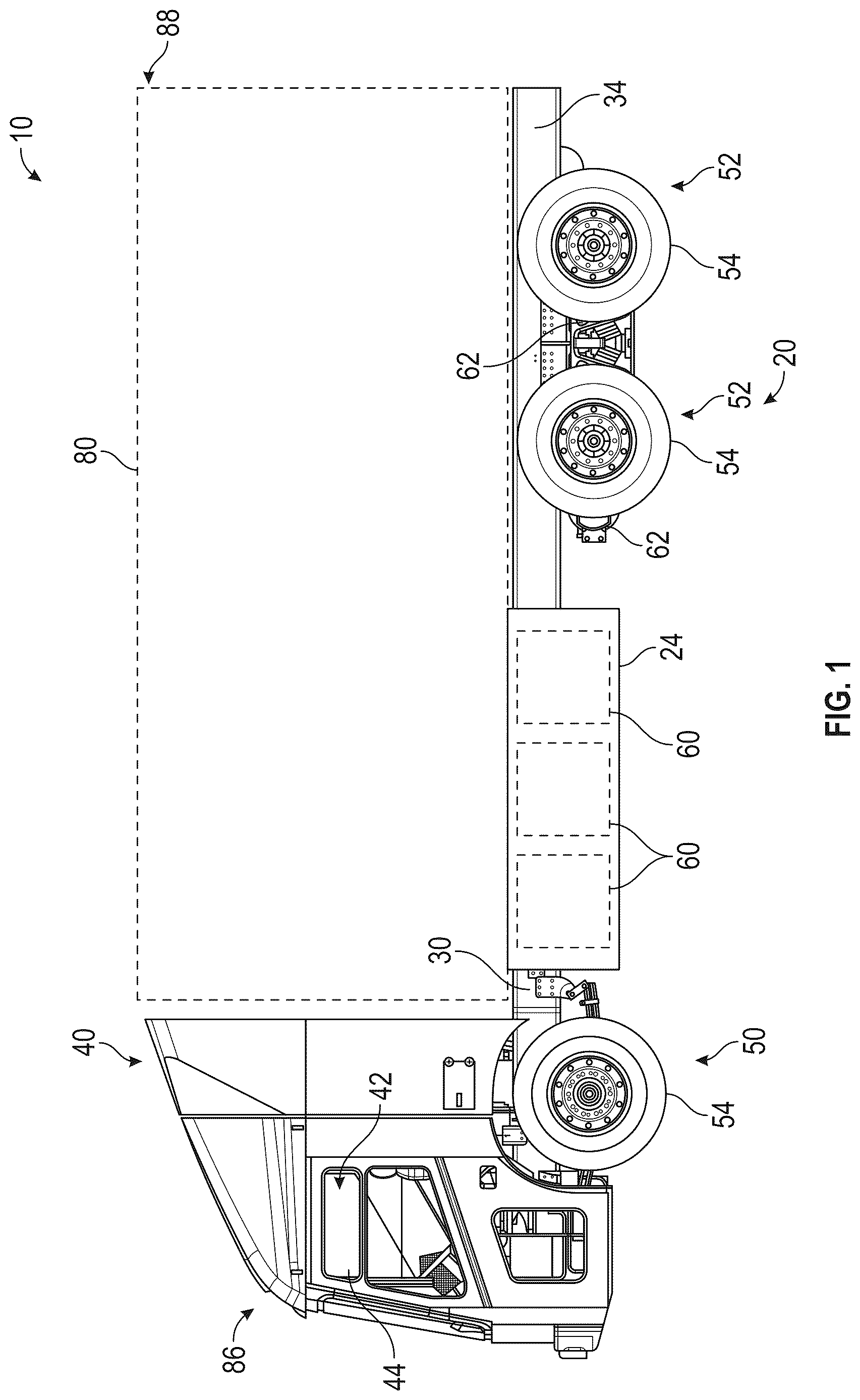 Patent US12617285 Figure 1 – Vehicle with power distribution unit