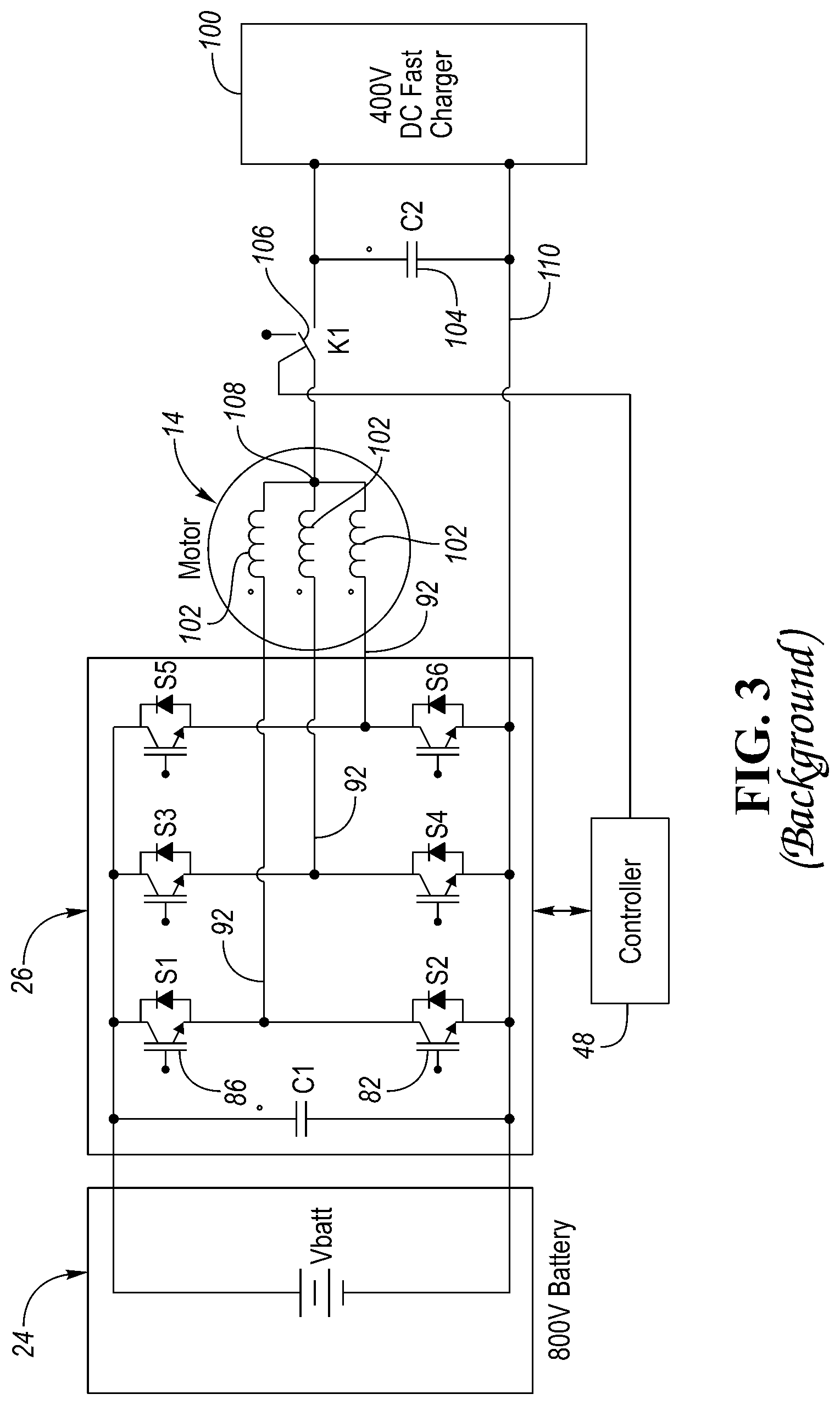Patent US12617303 Figure 3 – Vehicular electric drive system including traction battery, inverter, and motor having self-heater arrangement