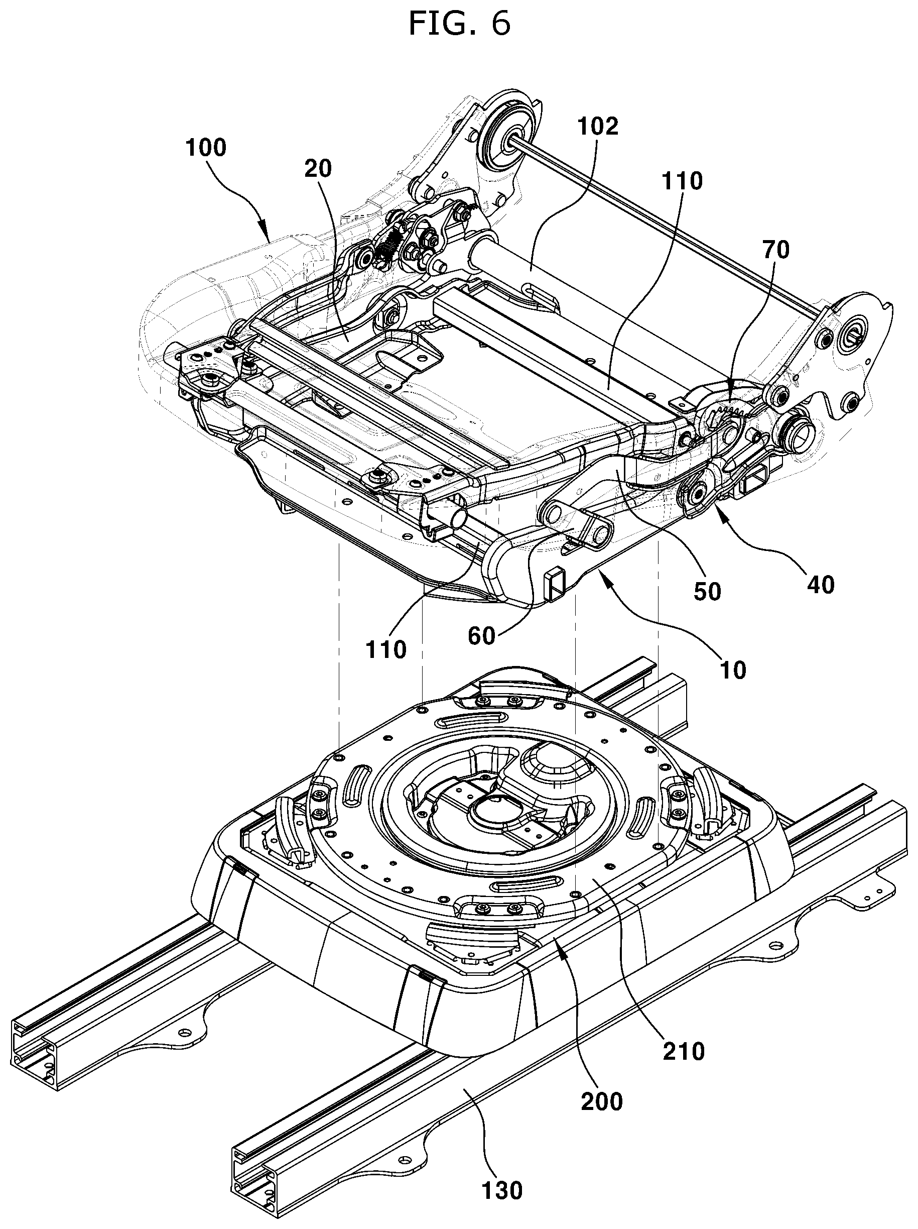 Patent US12617316 Figure 5 – Get on and off guide device of seat for vehicle