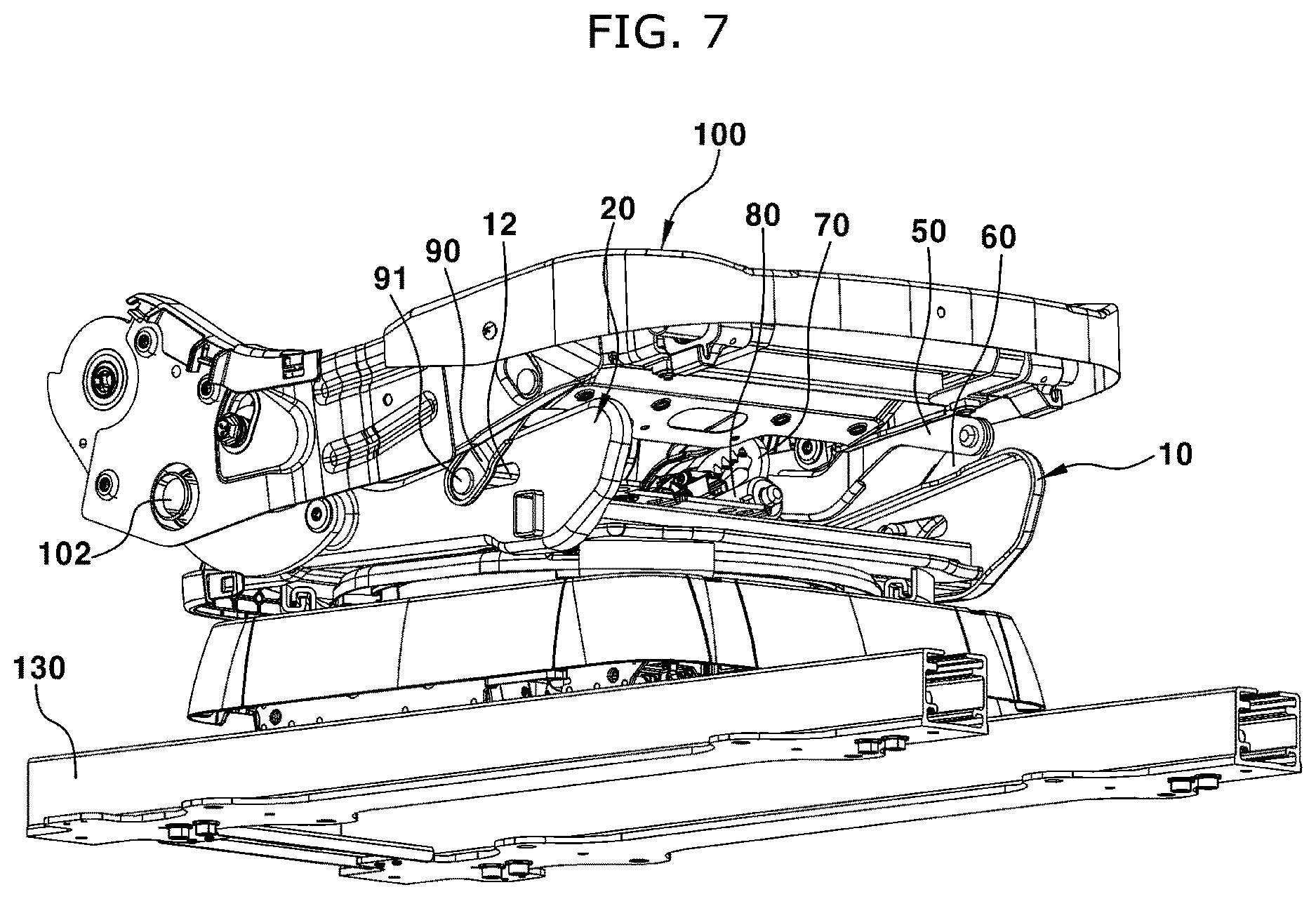 Patent US12617316 Figure 6 – Get on and off guide device of seat for vehicle