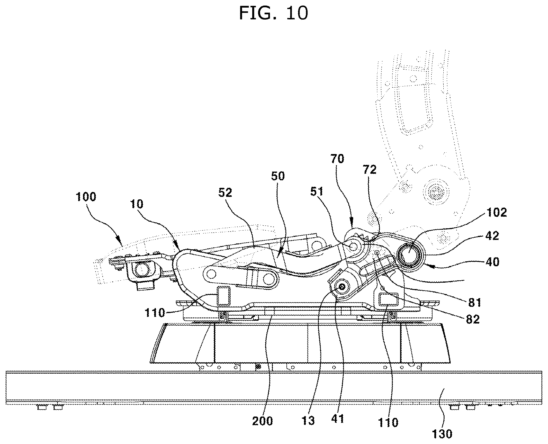 Patent US12617316 Figure 9 – Get on and off guide device of seat for vehicle