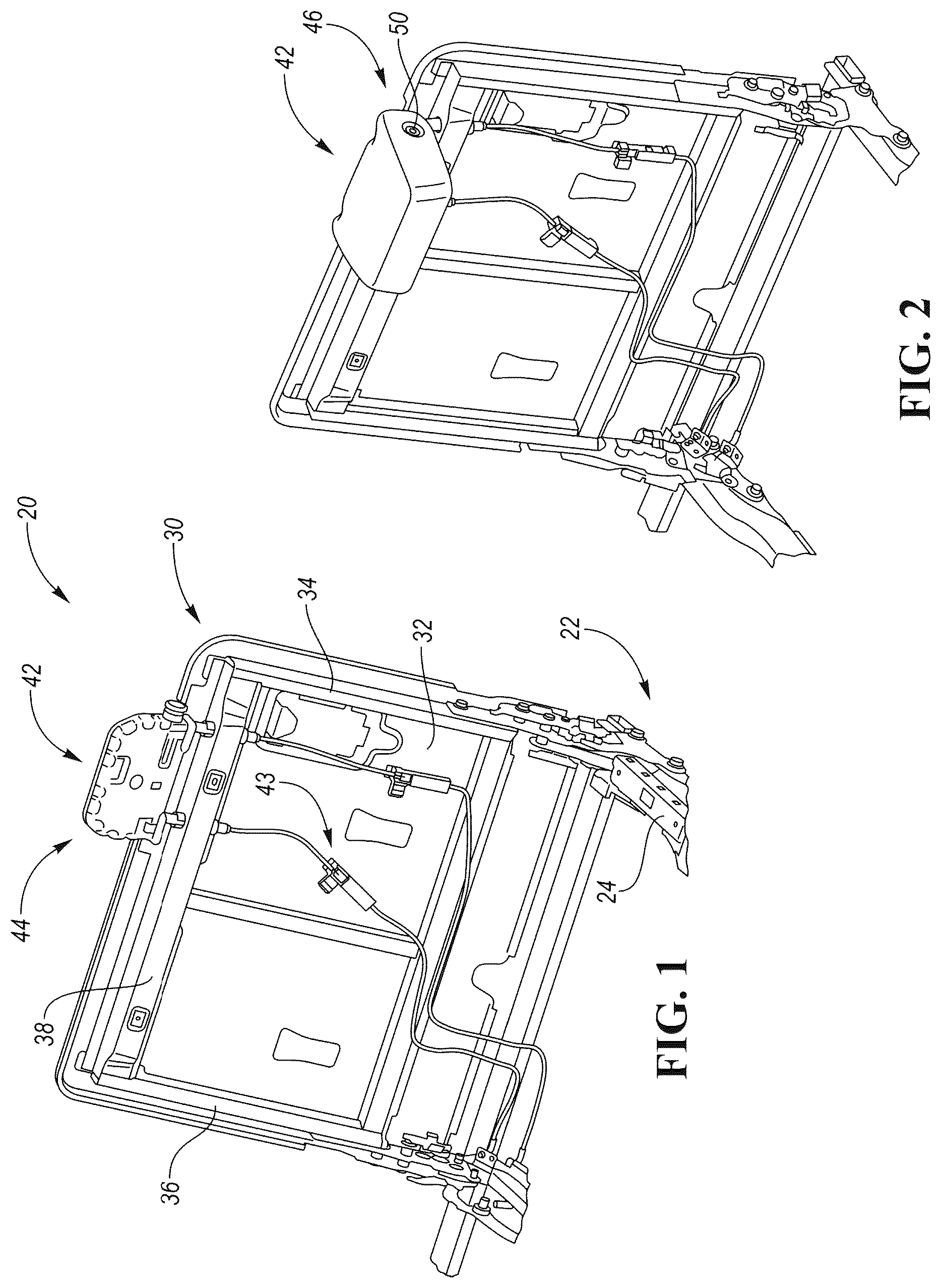 Patent US12617324 Figure 1 – Auto return headrest for seat assembly
