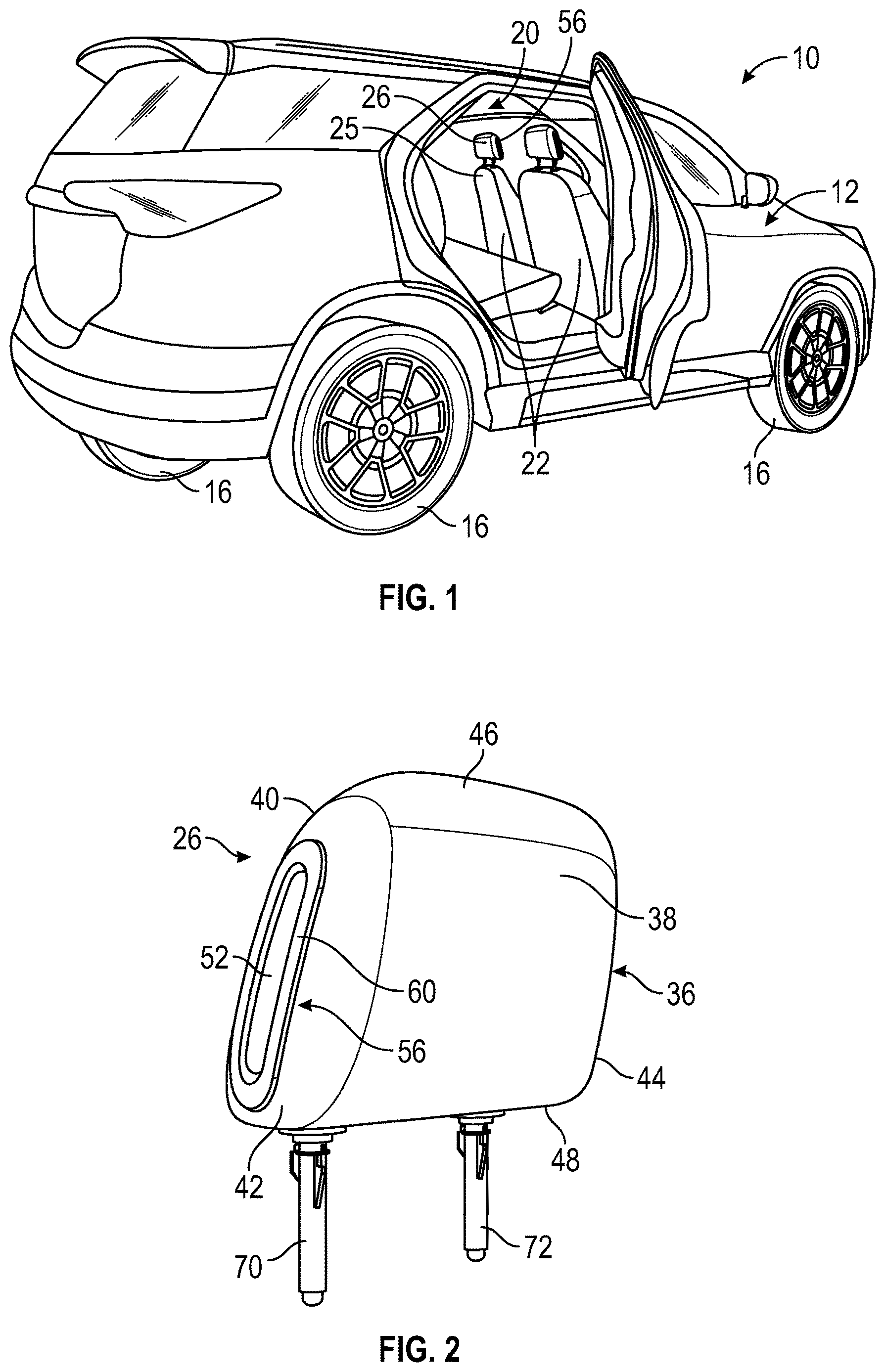 Patent US12617326 Figure 1 – Vehicle seat component including integrated assist handle