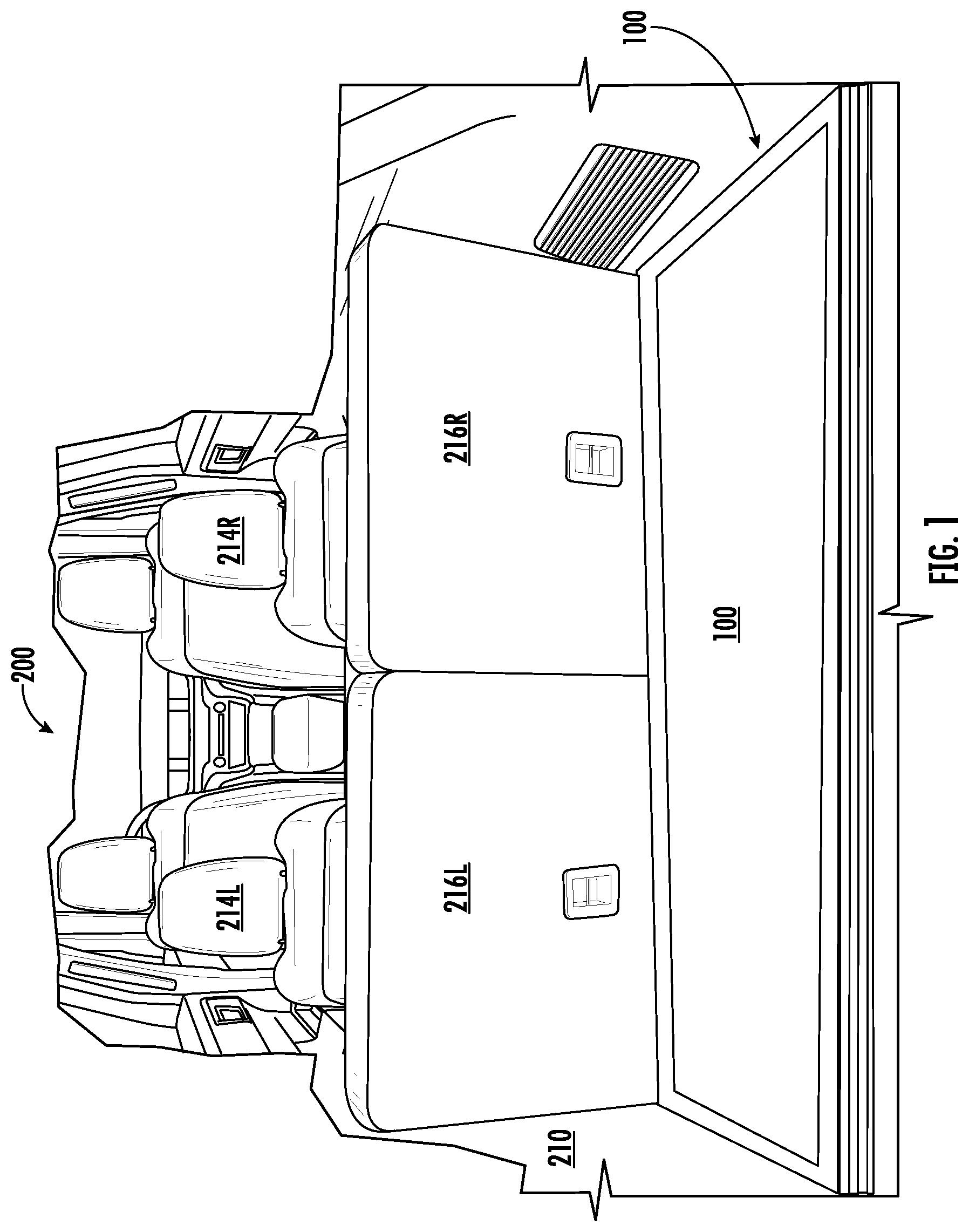 Patent US12617327 Figure 1 – Configurable cargo support structure and method of use