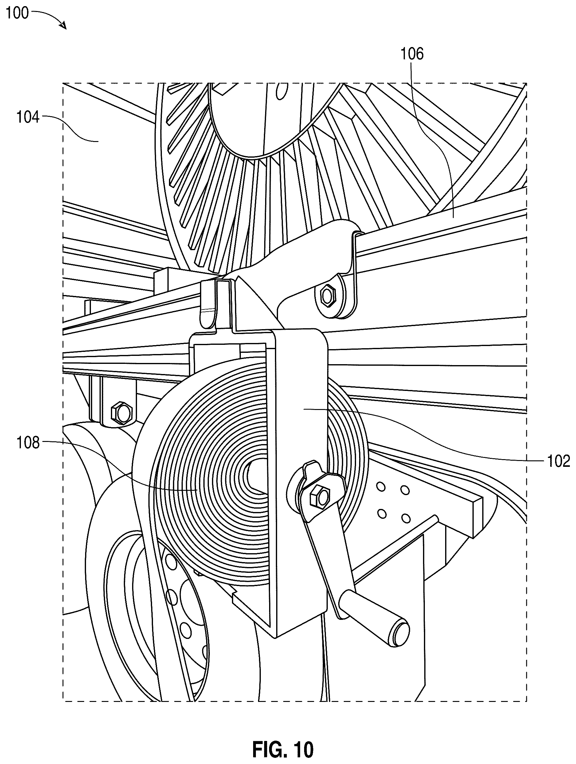 Patent US12617330 Figure 7 – Strap winding apparatus for load securing straps and methods of use