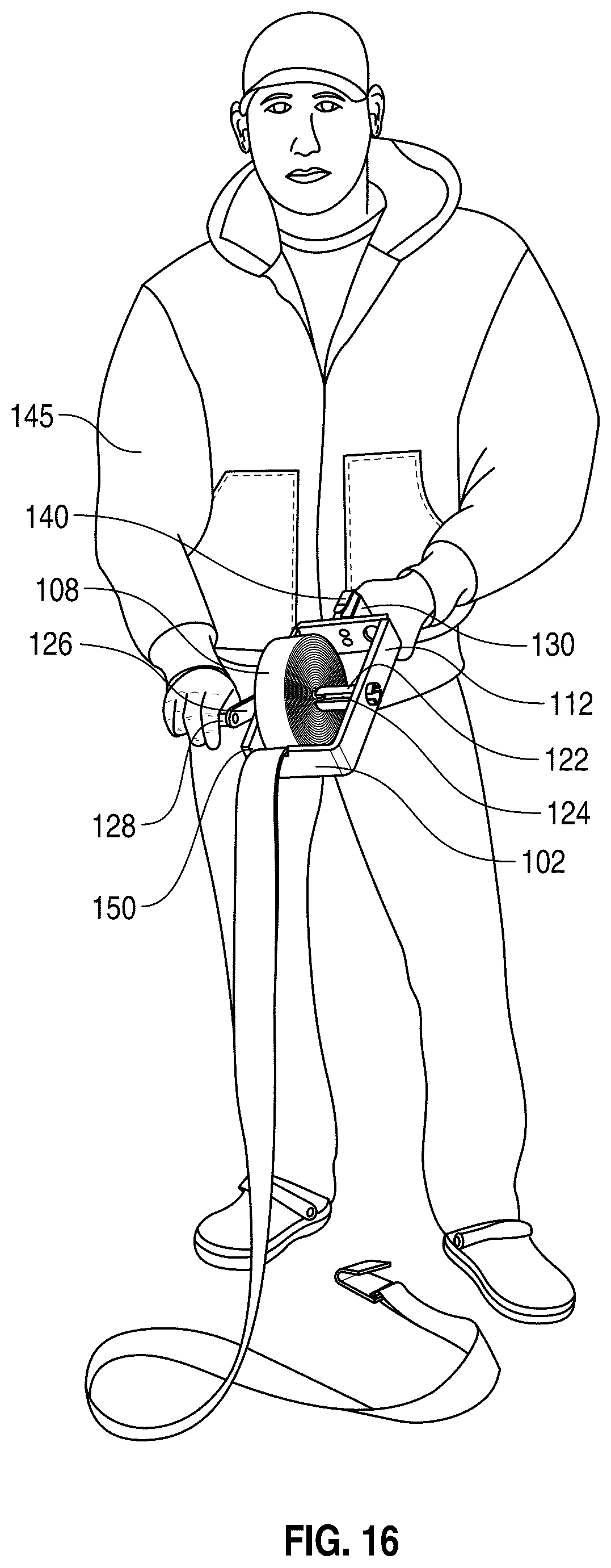 Patent US12617330 Figure 12 – Strap winding apparatus for load securing straps and methods of use