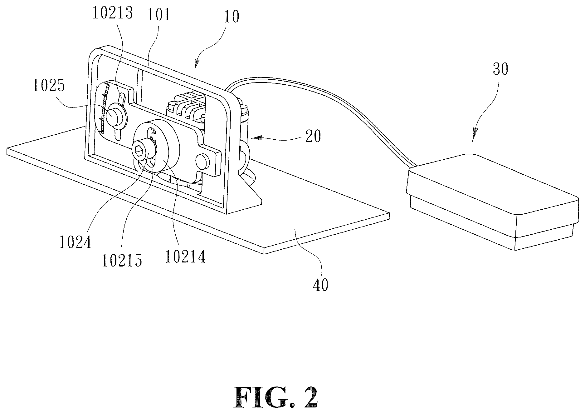 Patent US12617335 Figure 2 – Angle-adjustable projection device for vehicles