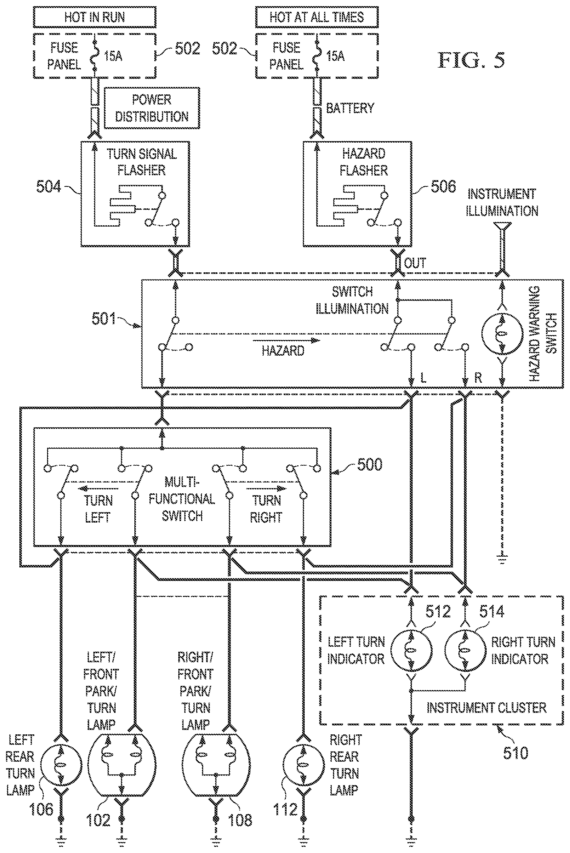 Patent US12617337 Figure 5 – Remote vehicle hazard and communication beacon