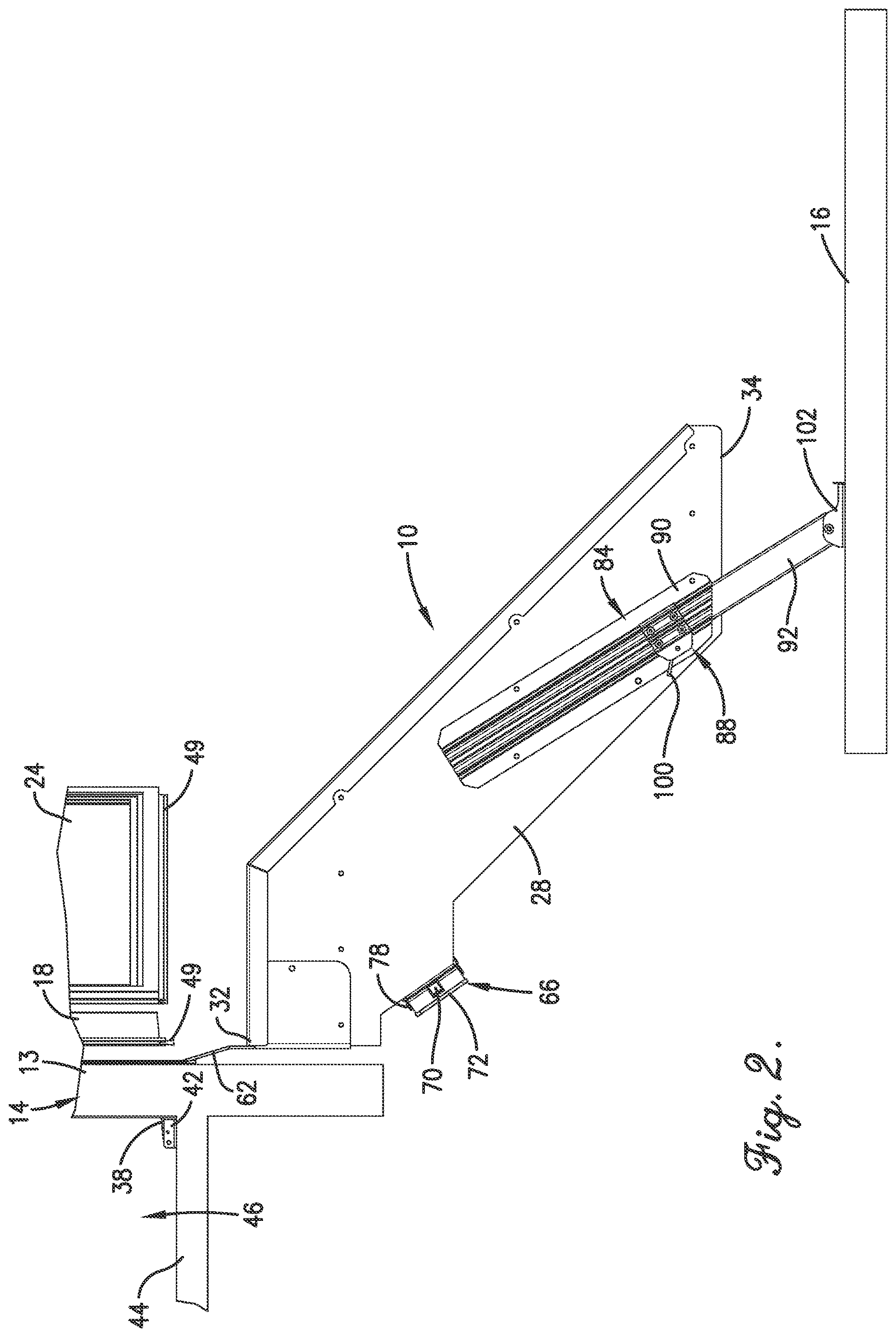 Patent US12617343 Figure 2 – Retractable stairs for a recreational vehicle