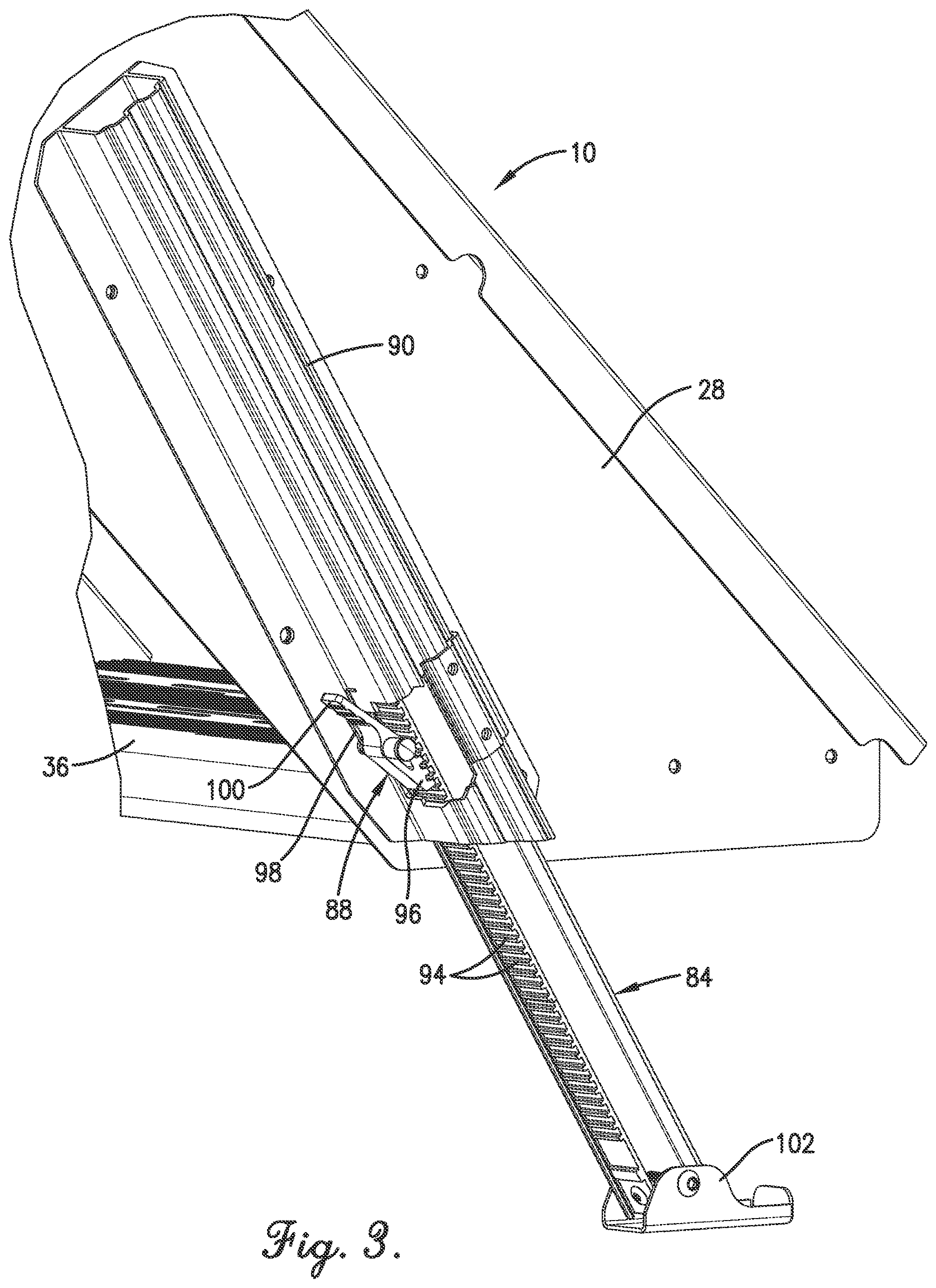Patent US12617343 Figure 3 – Retractable stairs for a recreational vehicle