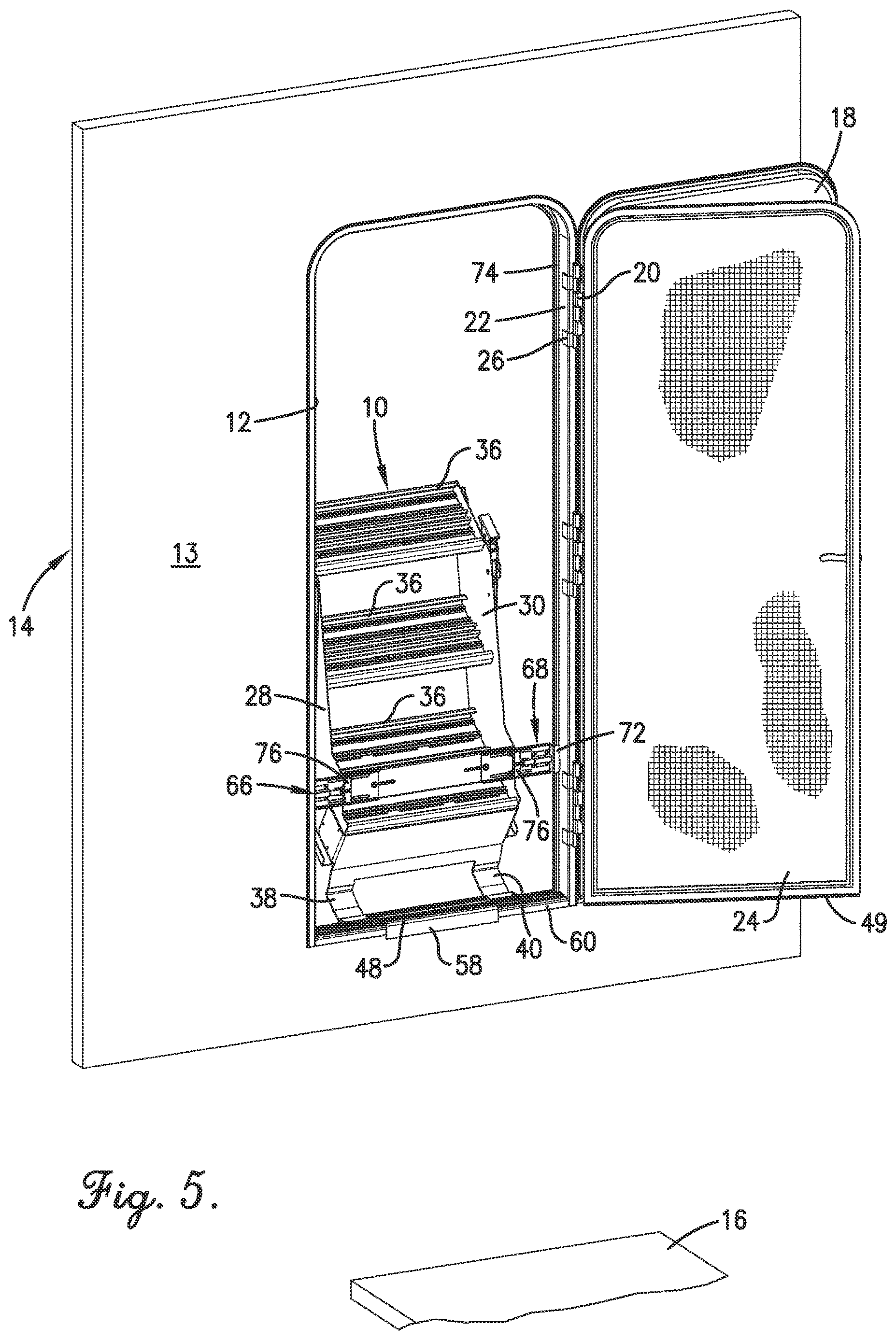 Patent US12617343 Figure 5 – Retractable stairs for a recreational vehicle