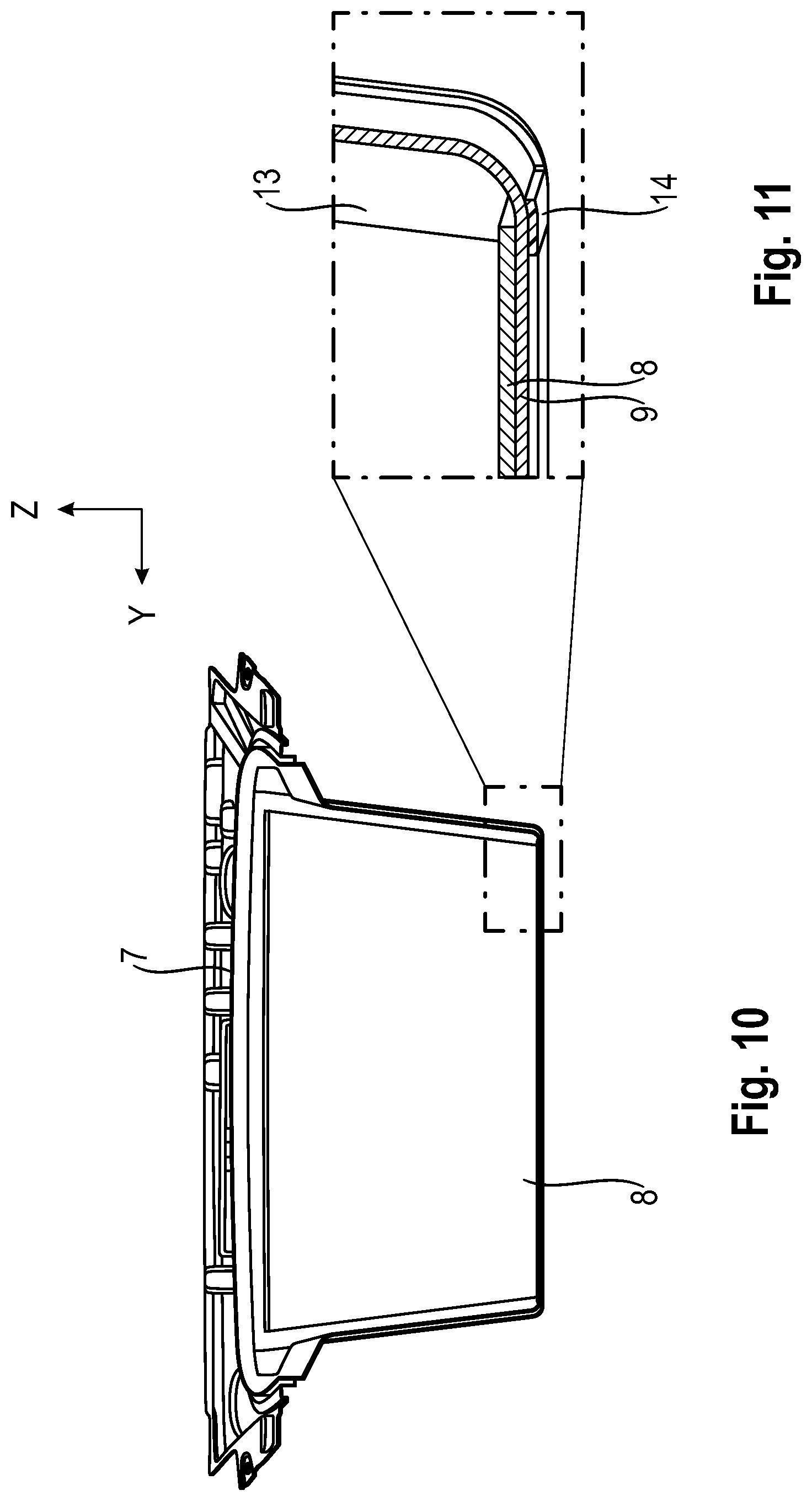 Patent US12617345 Figure 5 – Motor vehicle with a cargo space and a cargo space well bounding the cargo space