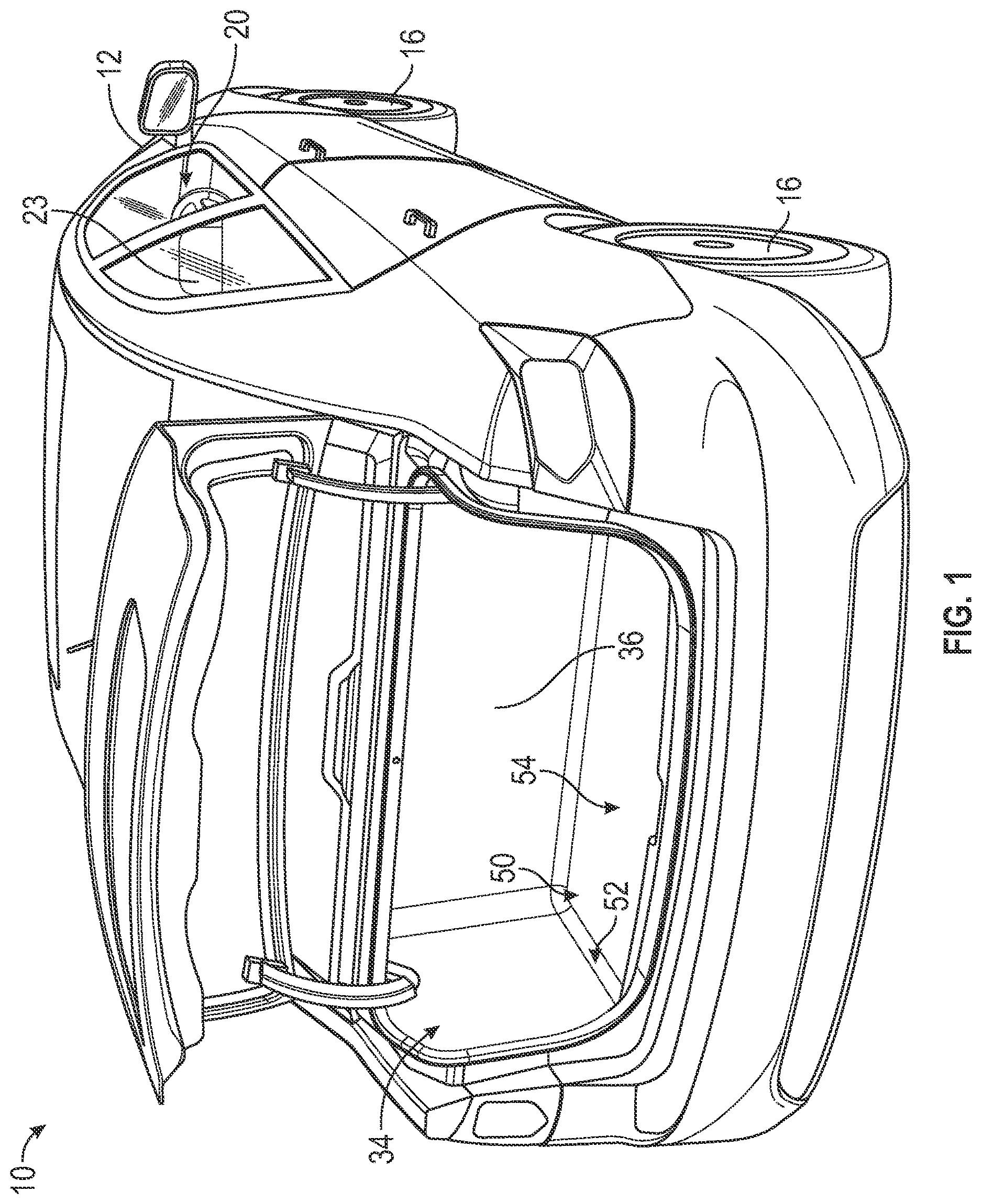 Patent US12617347 Figure 1 – Adjustable load floor system for a vehicle