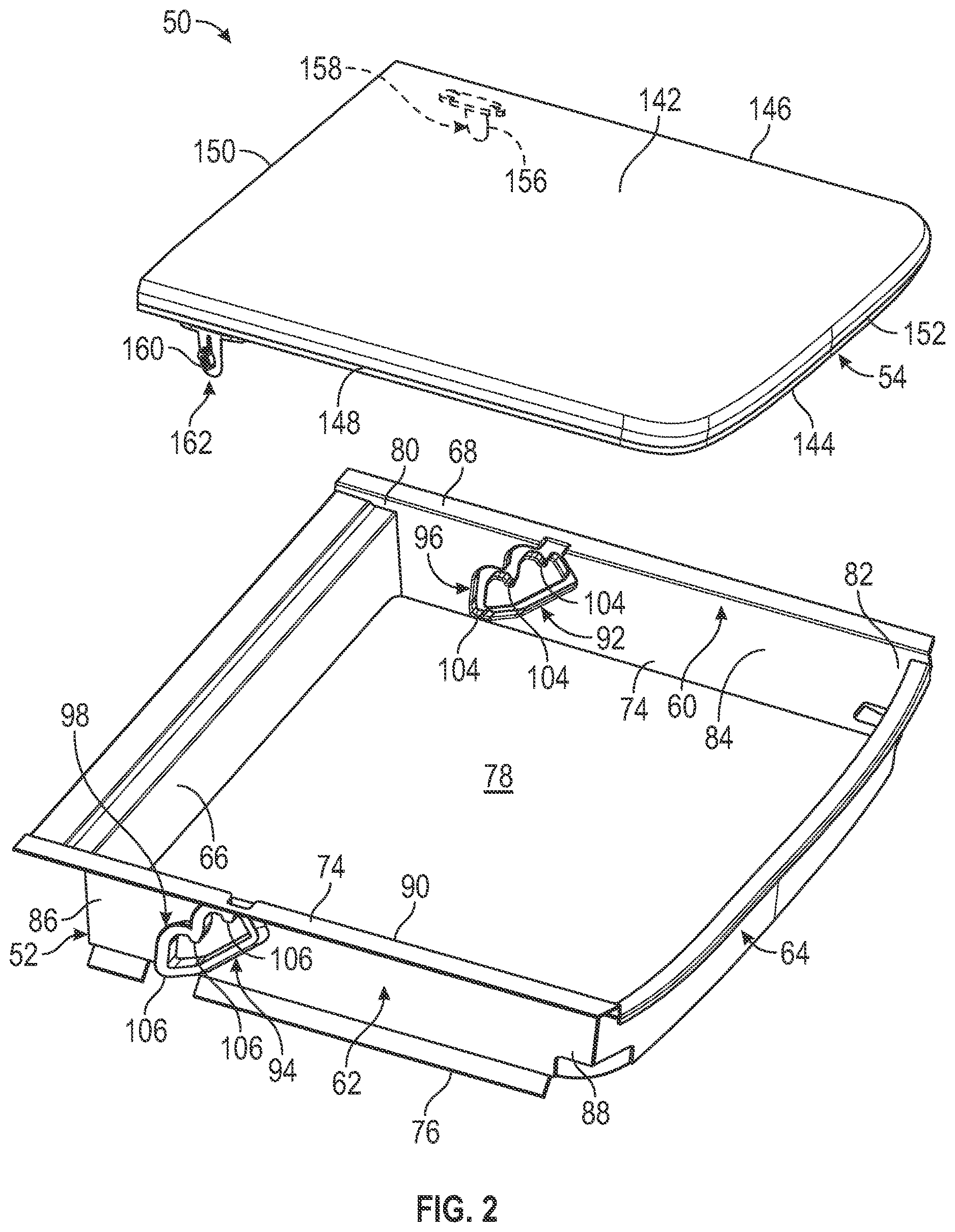 Patent US12617347 Figure 2 – Adjustable load floor system for a vehicle
