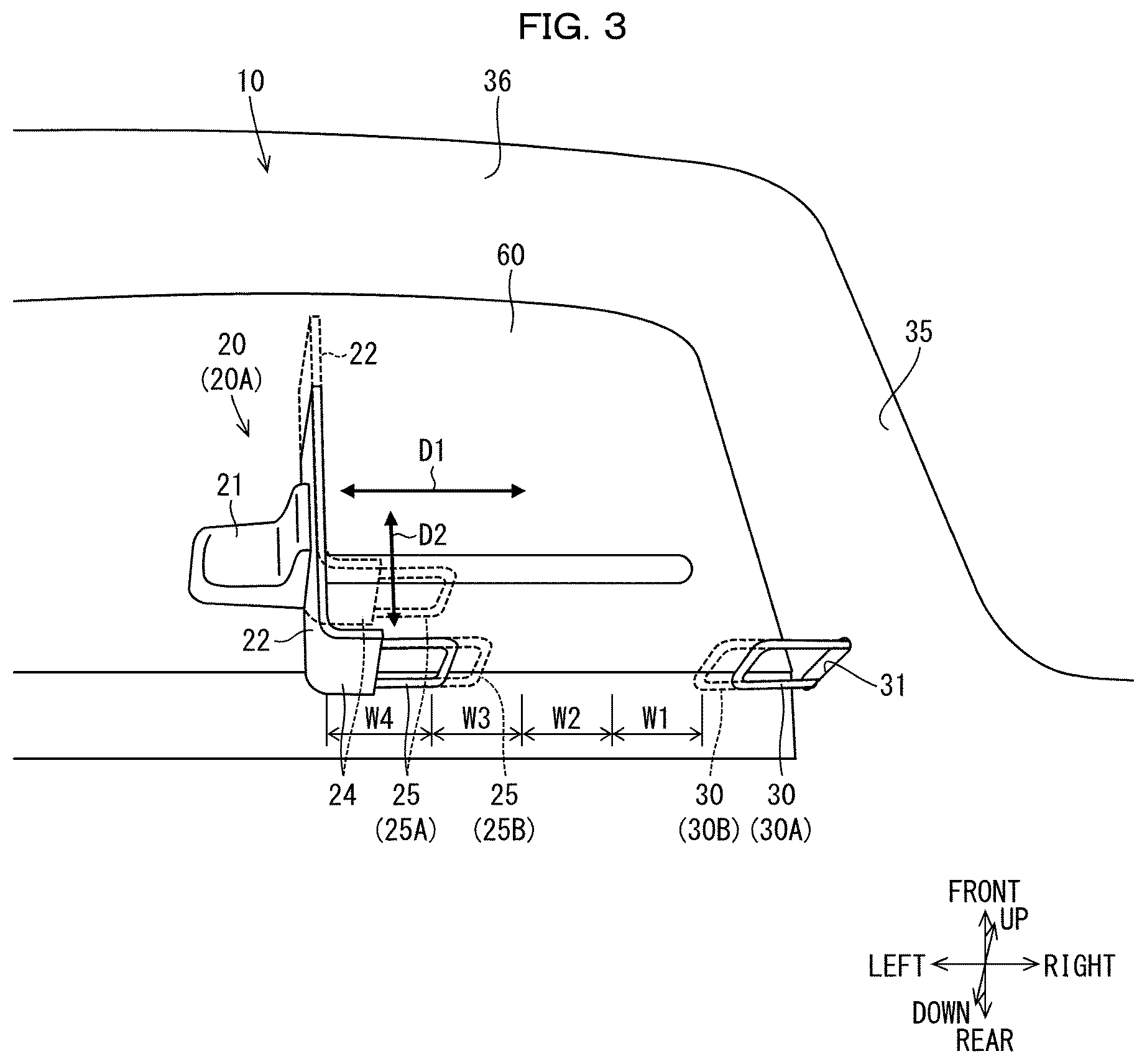 Patent US12617348 Figure 3 – Luggage system and vehicle including same