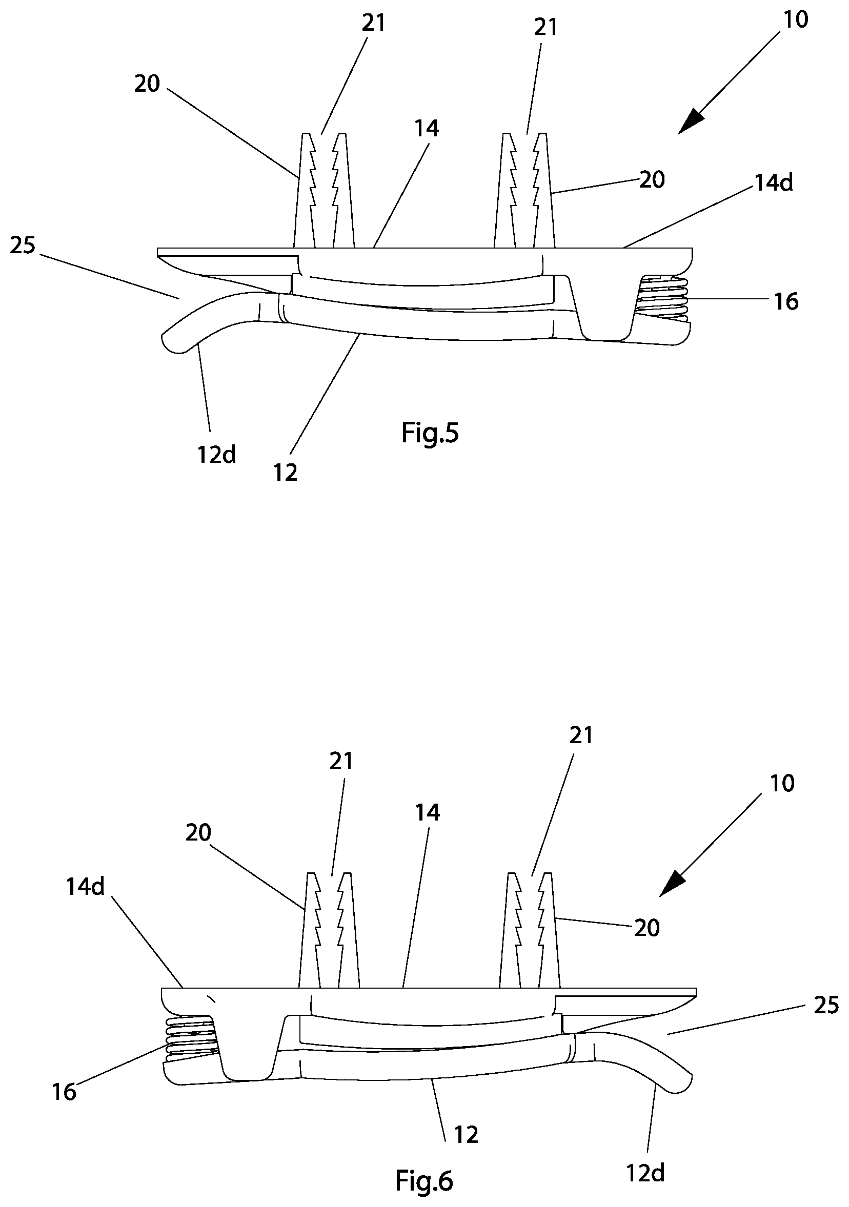 Patent US12617350 Figure 3 – Clip for holding articles and structural assembly equipped with clip