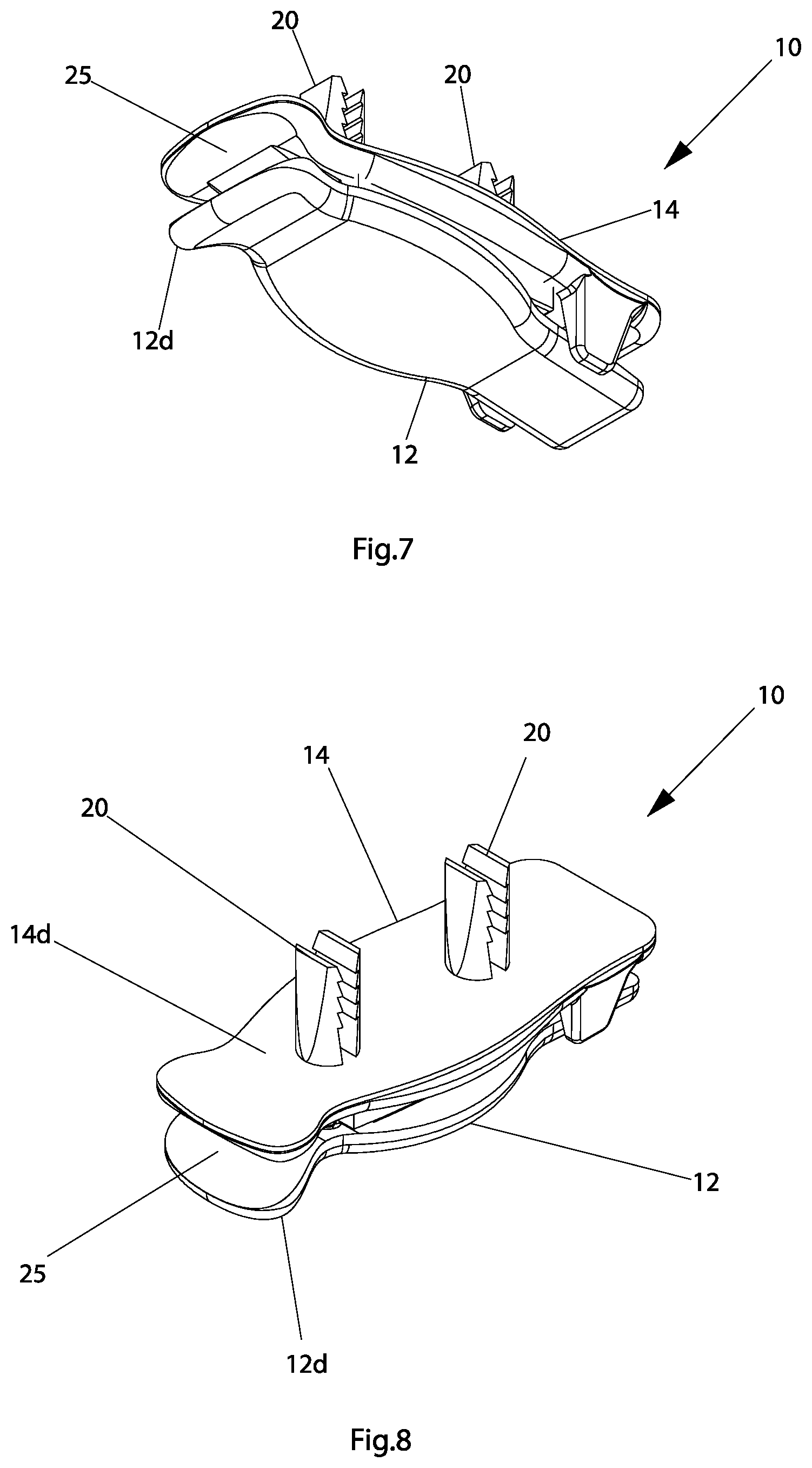 Patent US12617350 Figure 4 – Clip for holding articles and structural assembly equipped with clip