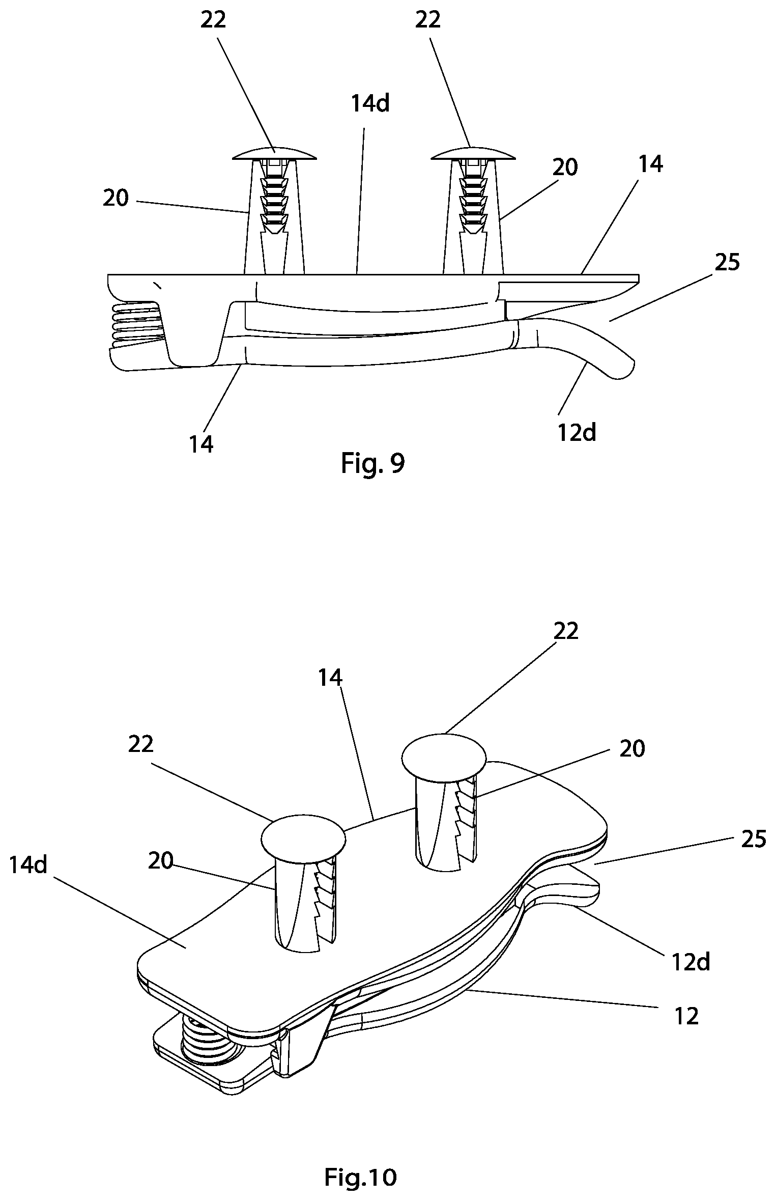 Patent US12617350 Figure 5 – Clip for holding articles and structural assembly equipped with clip