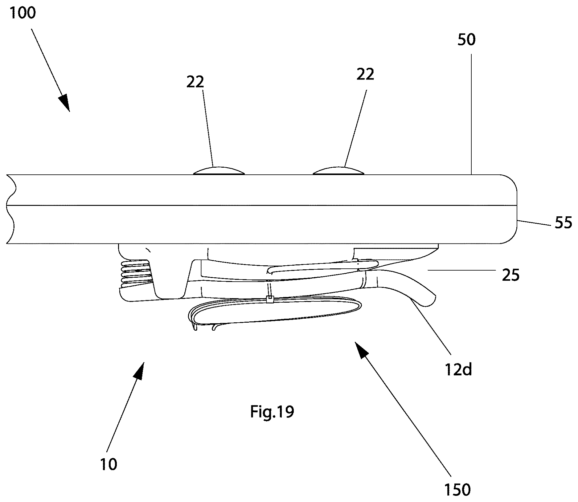 Patent US12617350 Figure 11 – Clip for holding articles and structural assembly equipped with clip