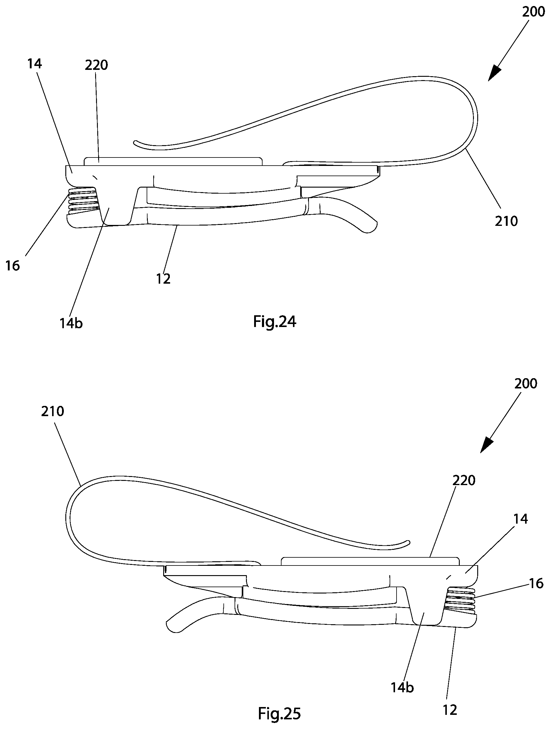 Patent US12617350 Figure 14 – Clip for holding articles and structural assembly equipped with clip