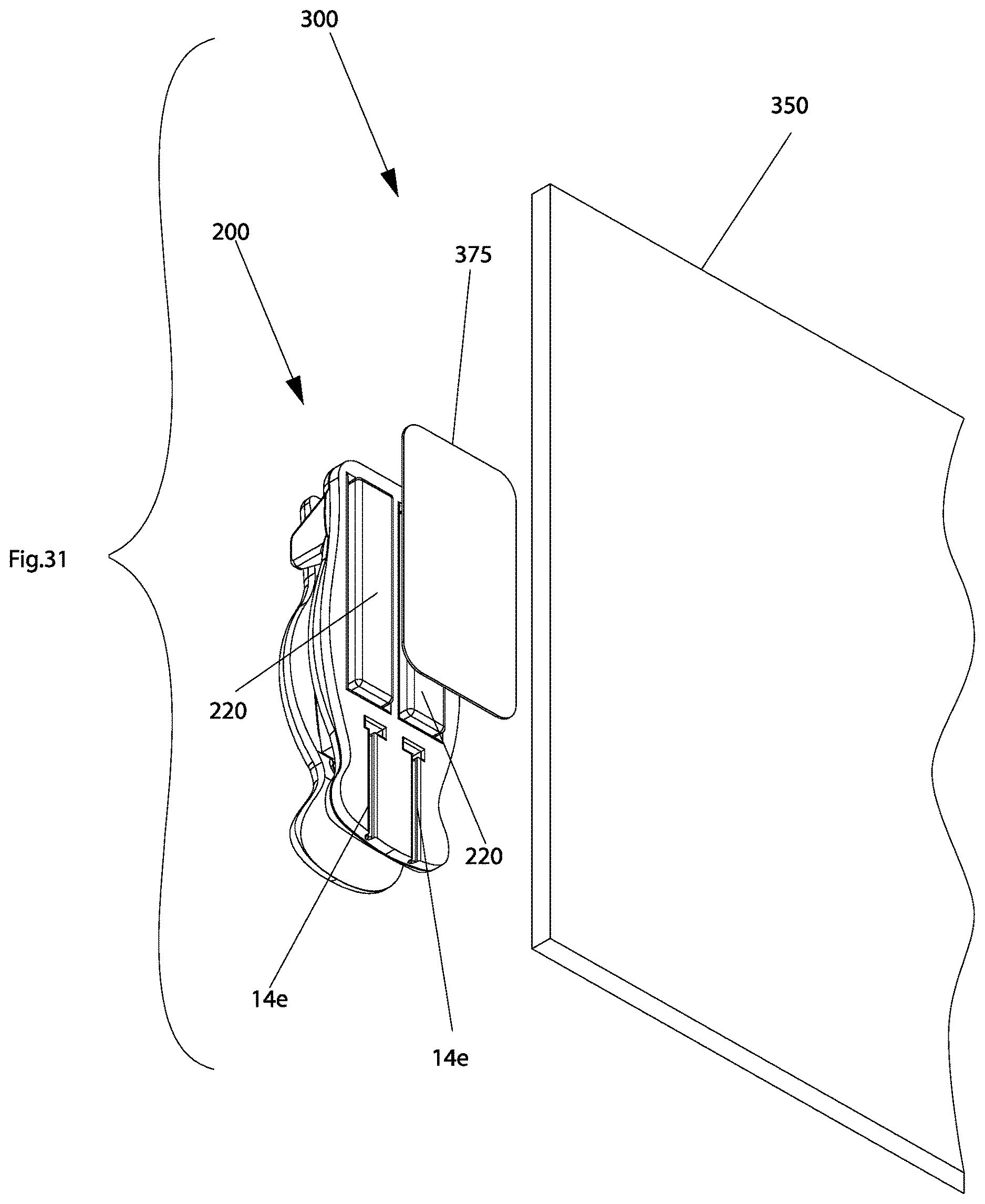 Patent US12617350 Figure 18 – Clip for holding articles and structural assembly equipped with clip