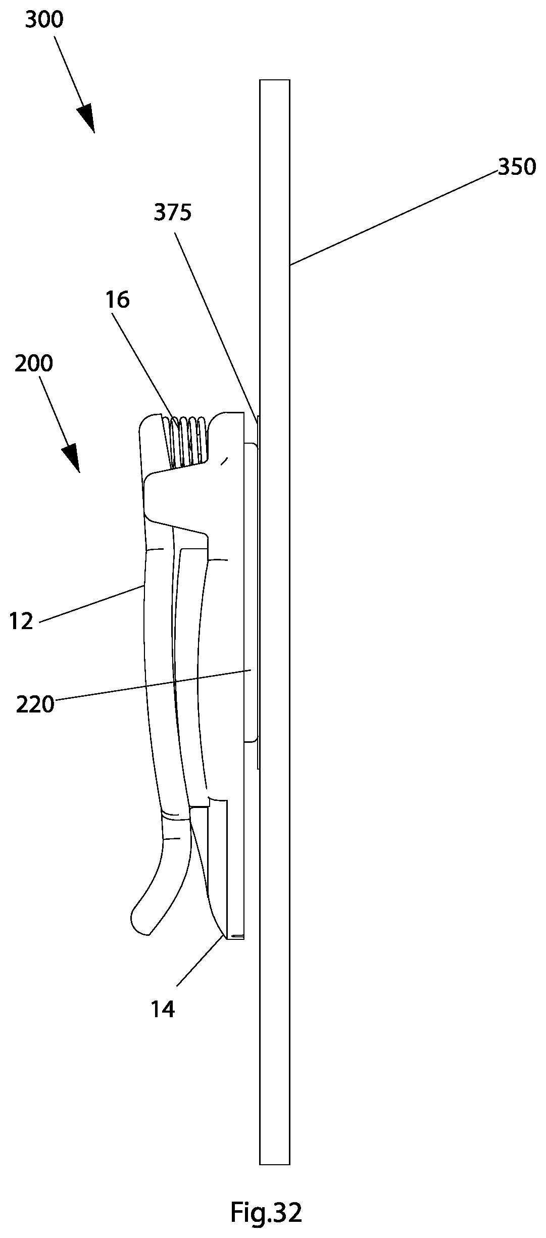 Patent US12617350 Figure 19 – Clip for holding articles and structural assembly equipped with clip