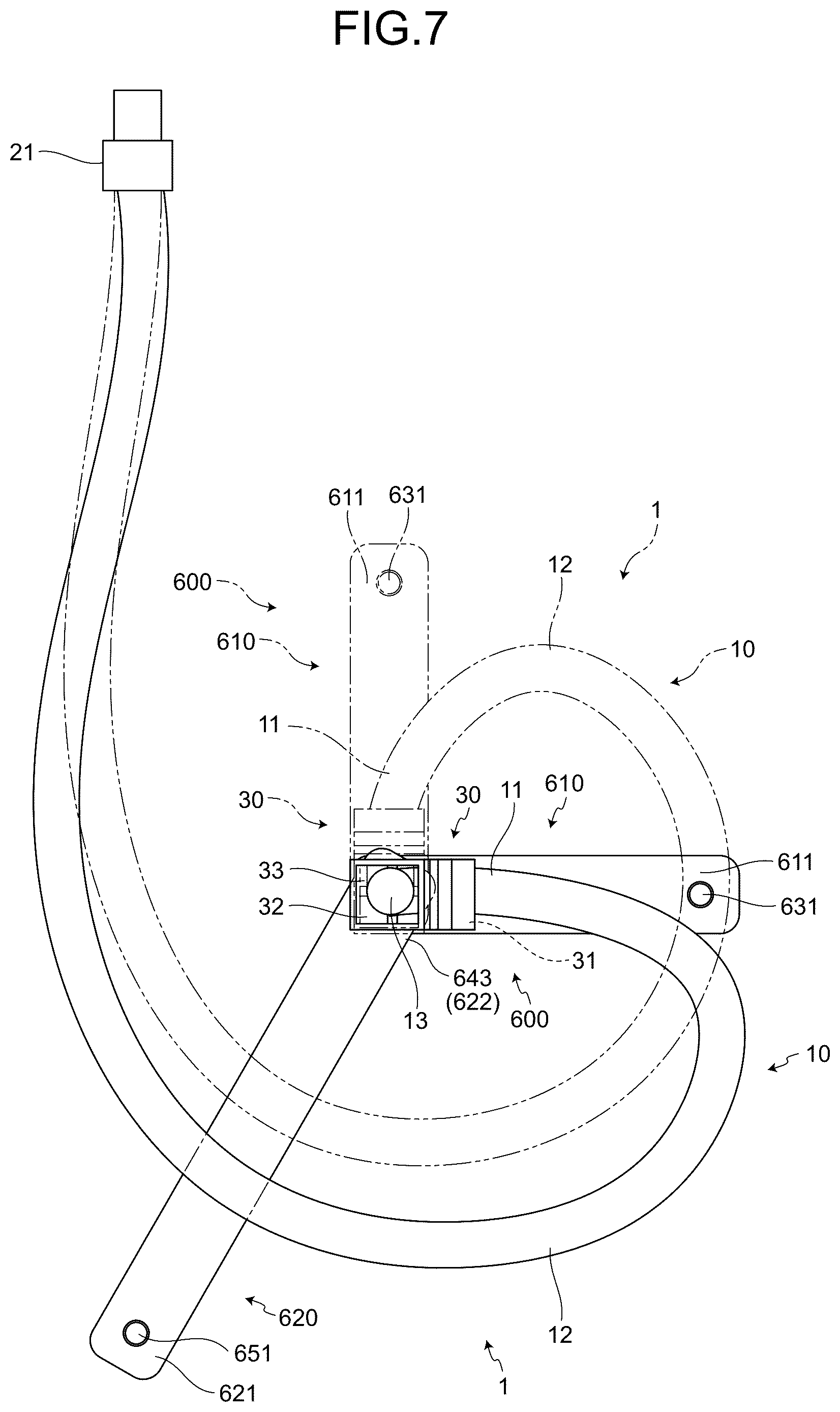 Patent US12617355 Figure 7 – Wire harness