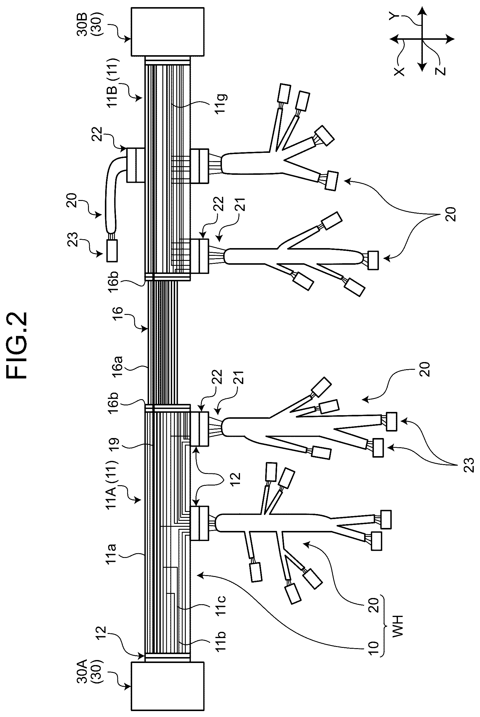 Patent US12617356 Figure 2 – Wire harness