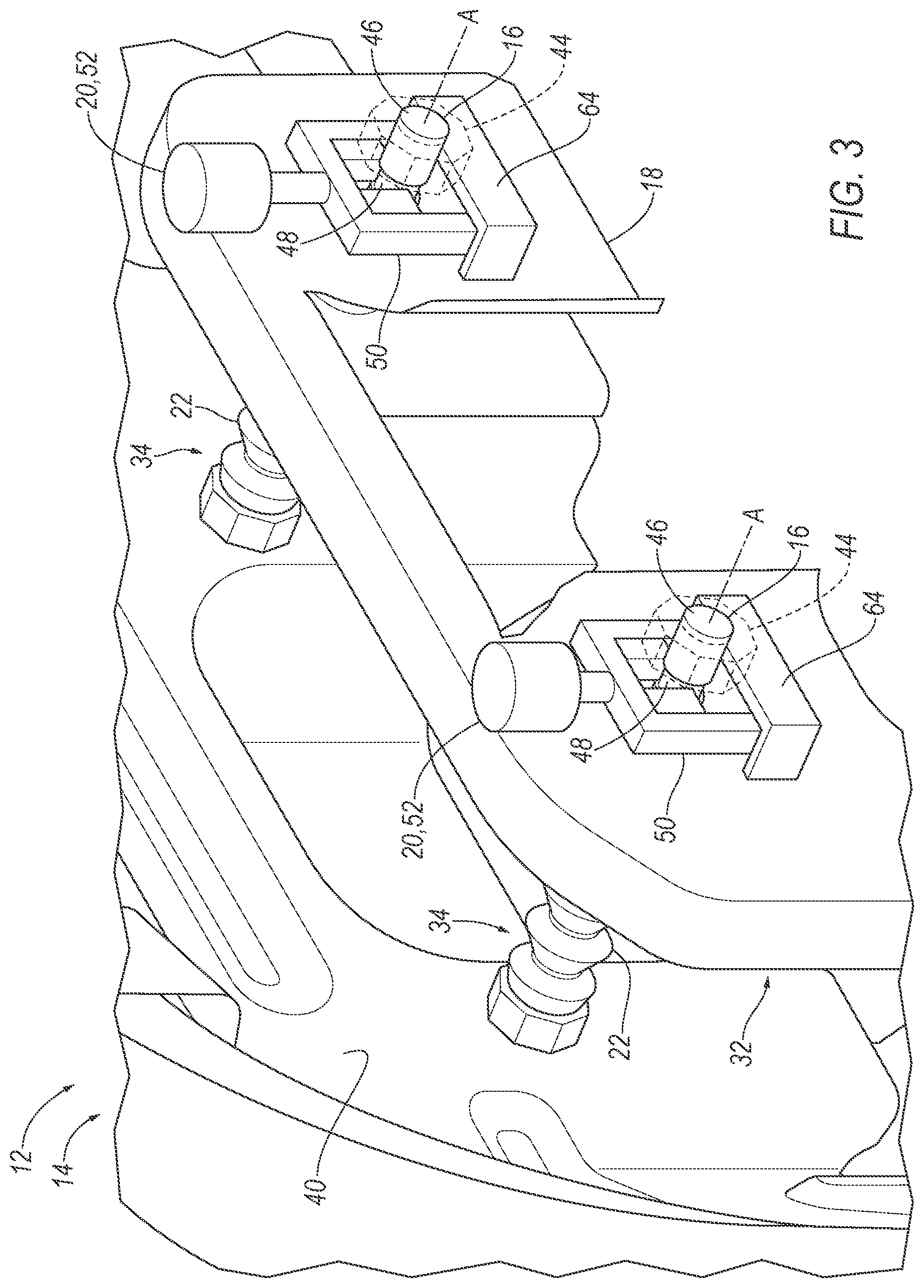 Patent US12617360 Figure 3 – Retractable bumper assembly with actuator based on vehicle speed