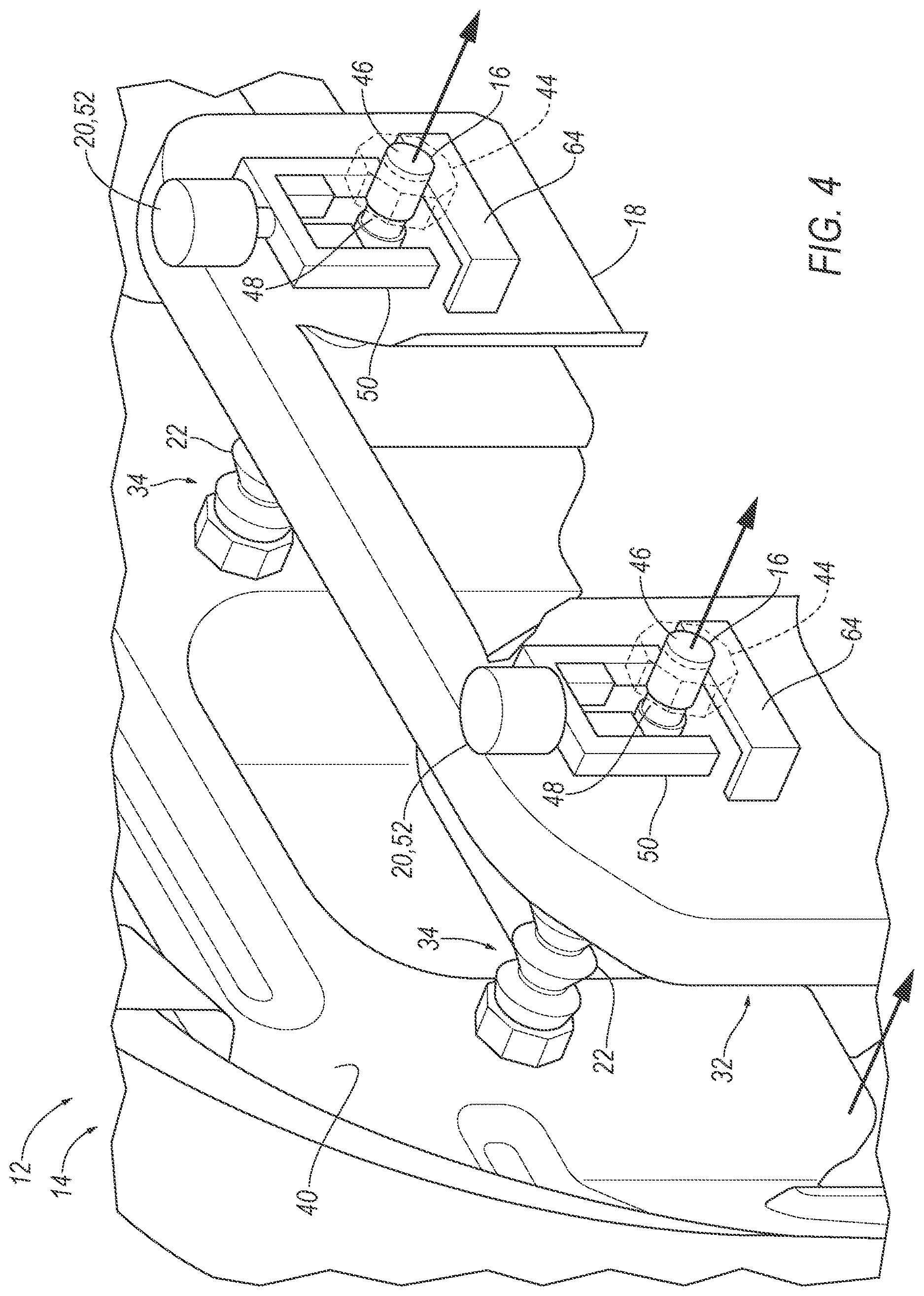 Patent US12617360 Figure 4 – Retractable bumper assembly with actuator based on vehicle speed
