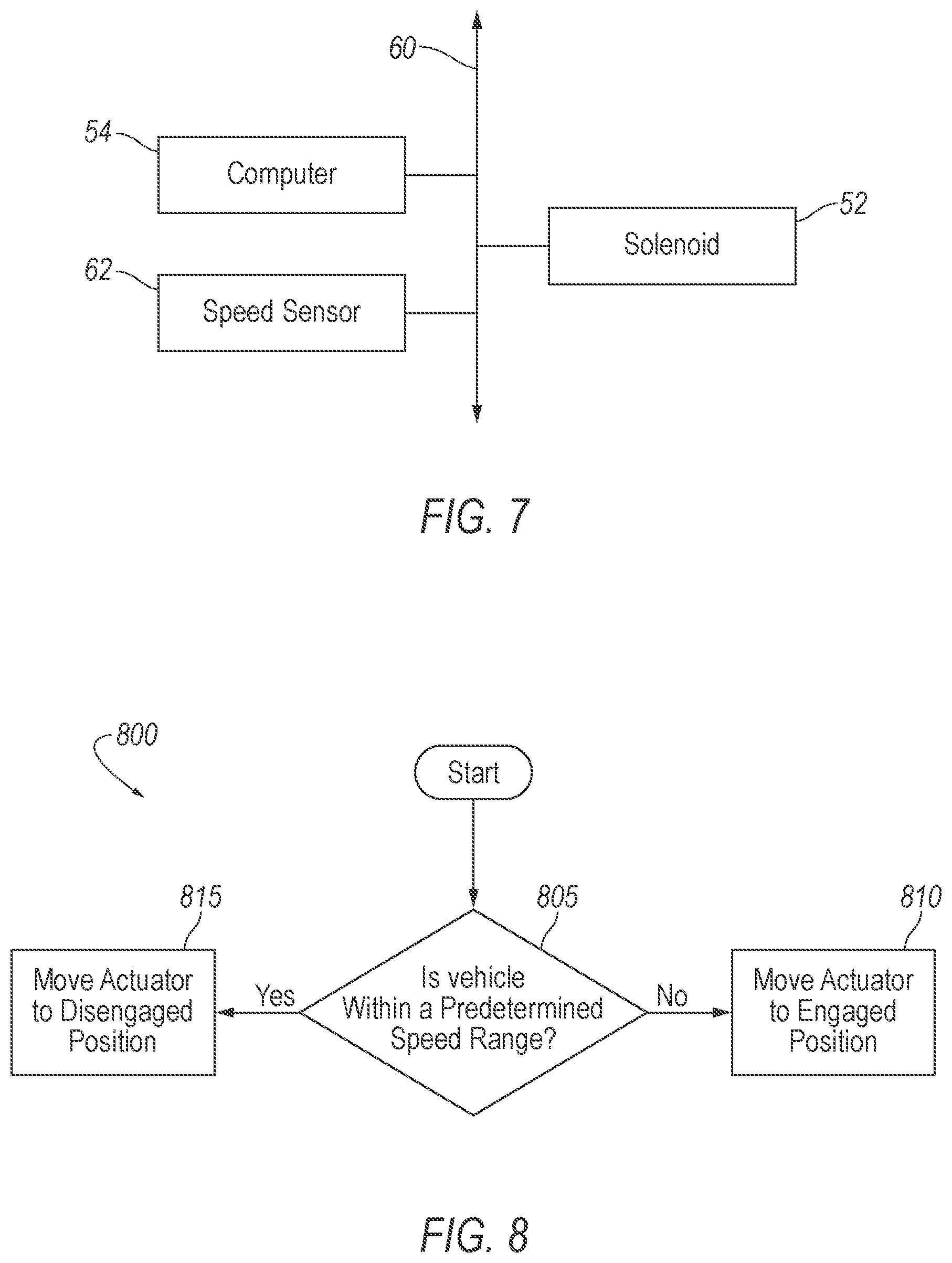 Patent US12617360 Figure 7 – Retractable bumper assembly with actuator based on vehicle speed