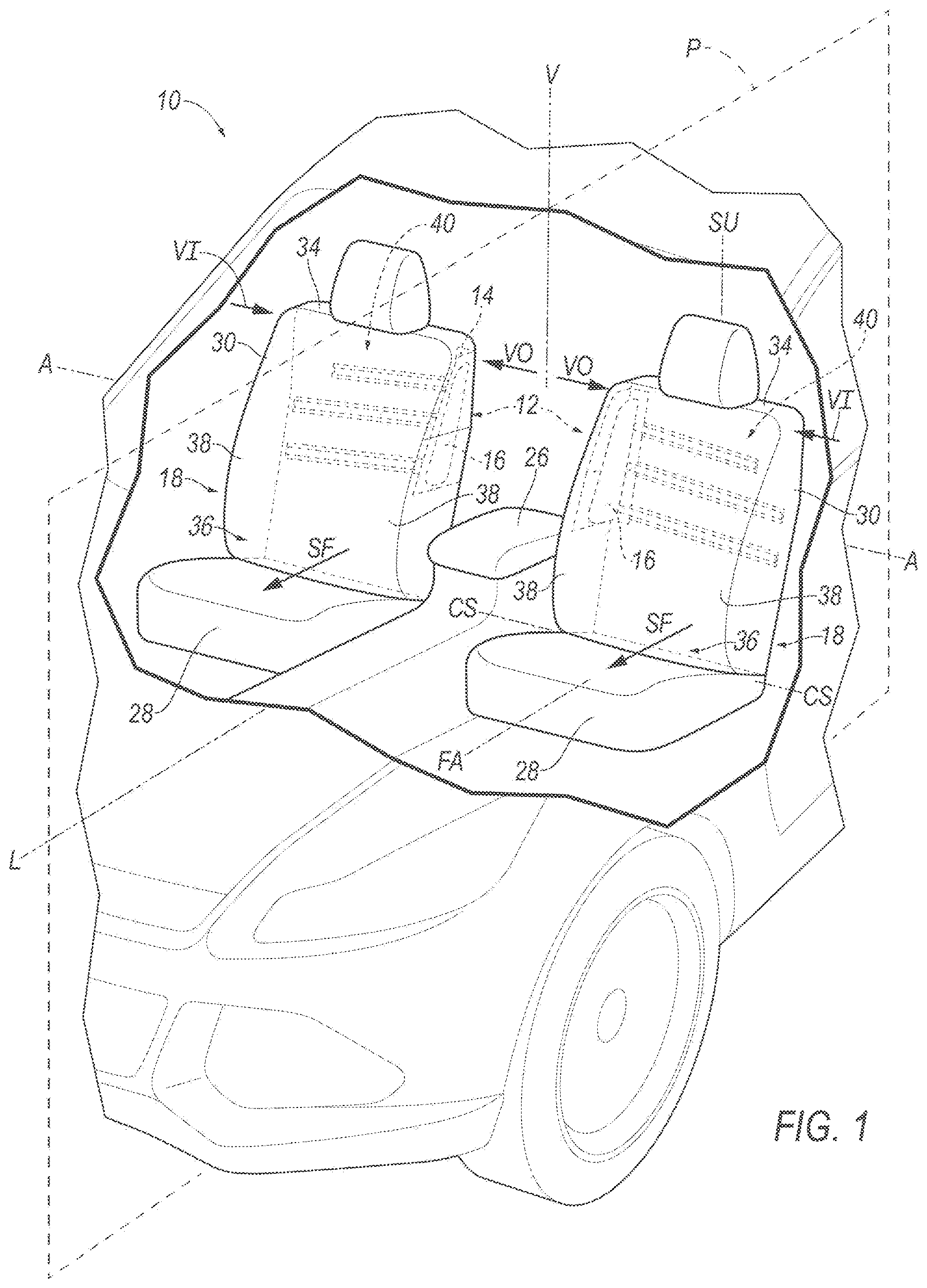Patent US12617364 Figure 1 – Side airbag assembly