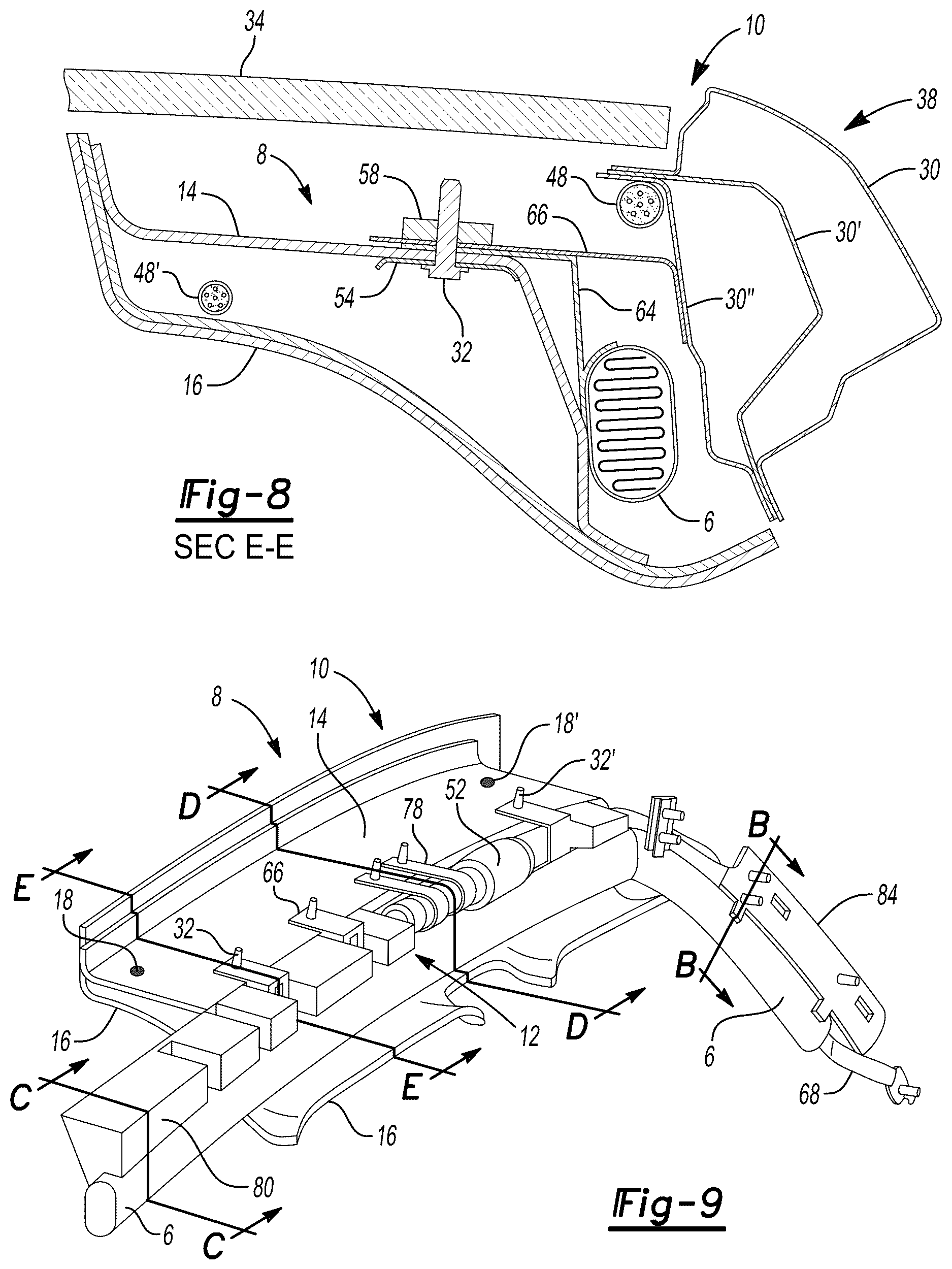 Patent US12617365 Figure 6 – Integrated roof rail airbag and interior trim assembly for automotive vehicles